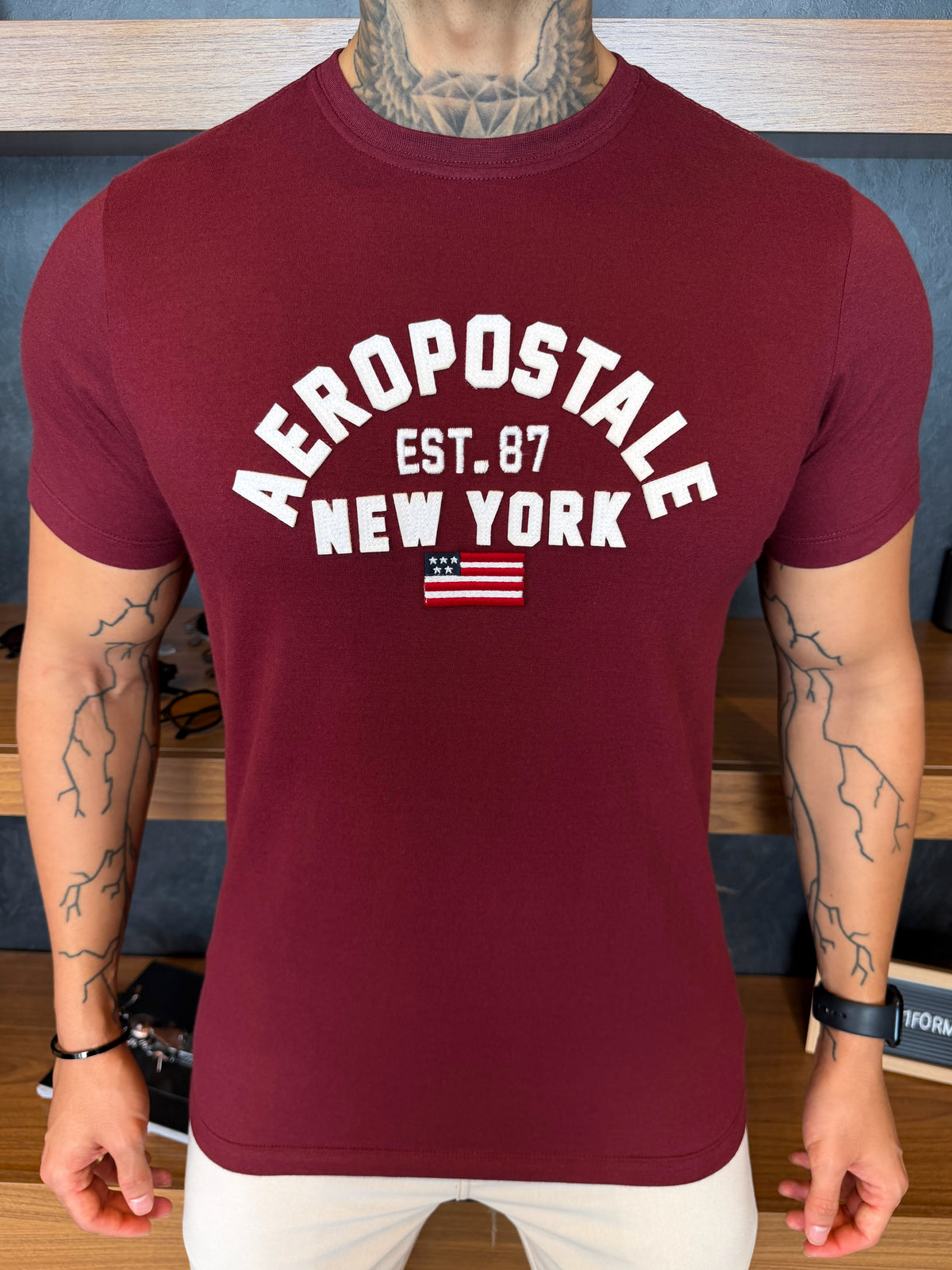 Camiseta Aeropostale NYC' - Bordô