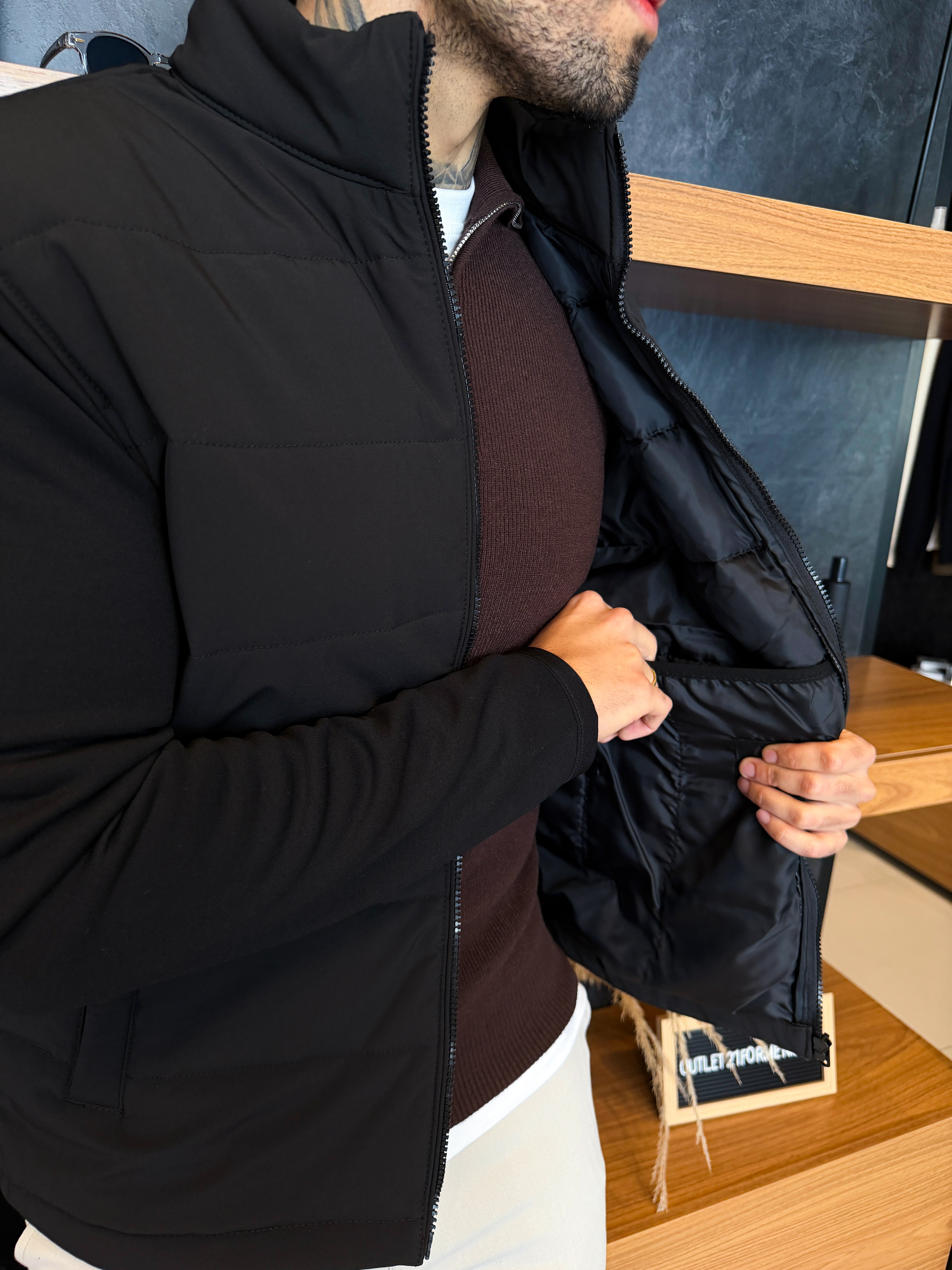 Jaqueta Puffer Alure Slim - Preta