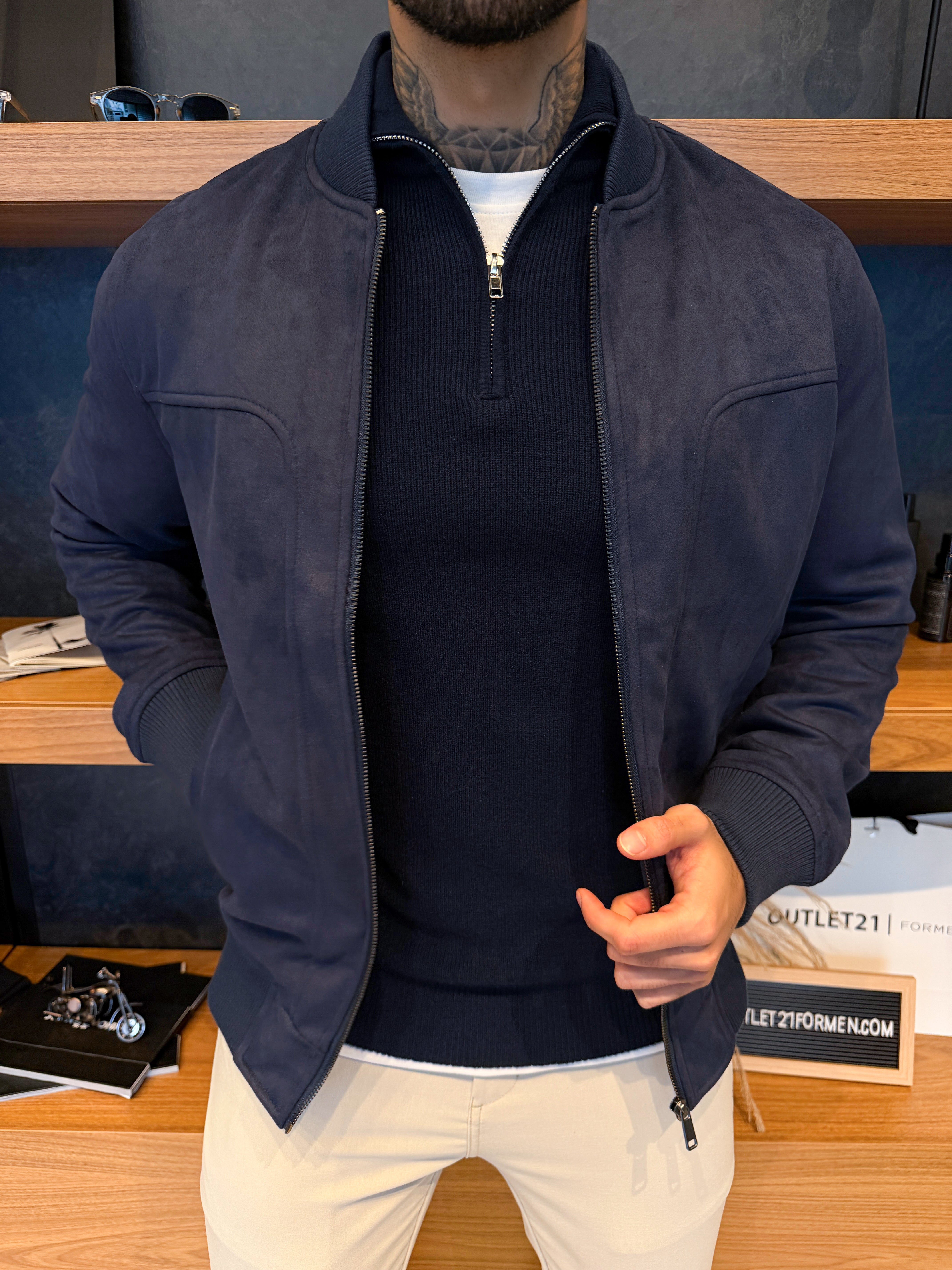 Jaqueta Torino Suede - Marinho