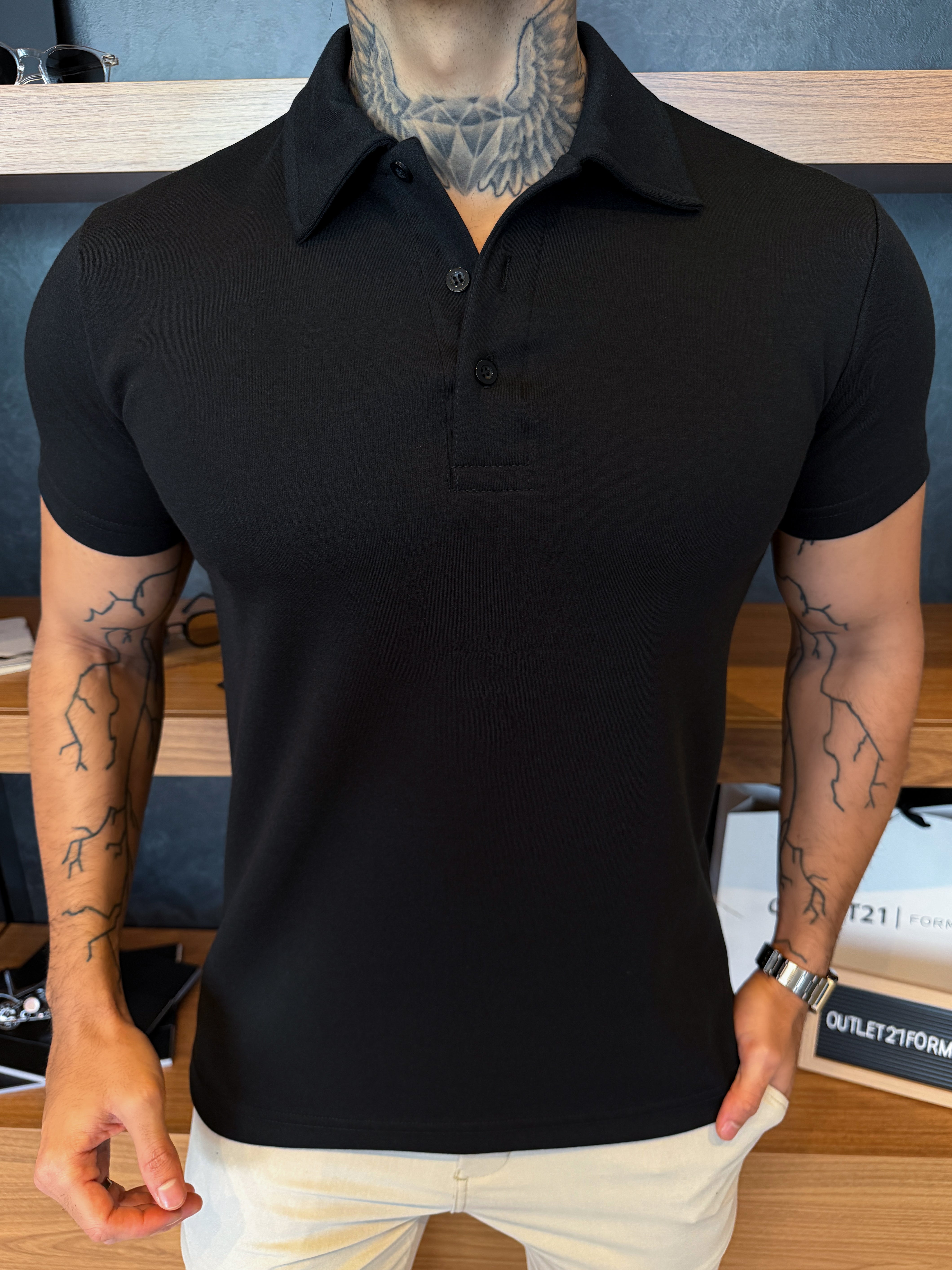 Polo Cotton Soft - Preta
