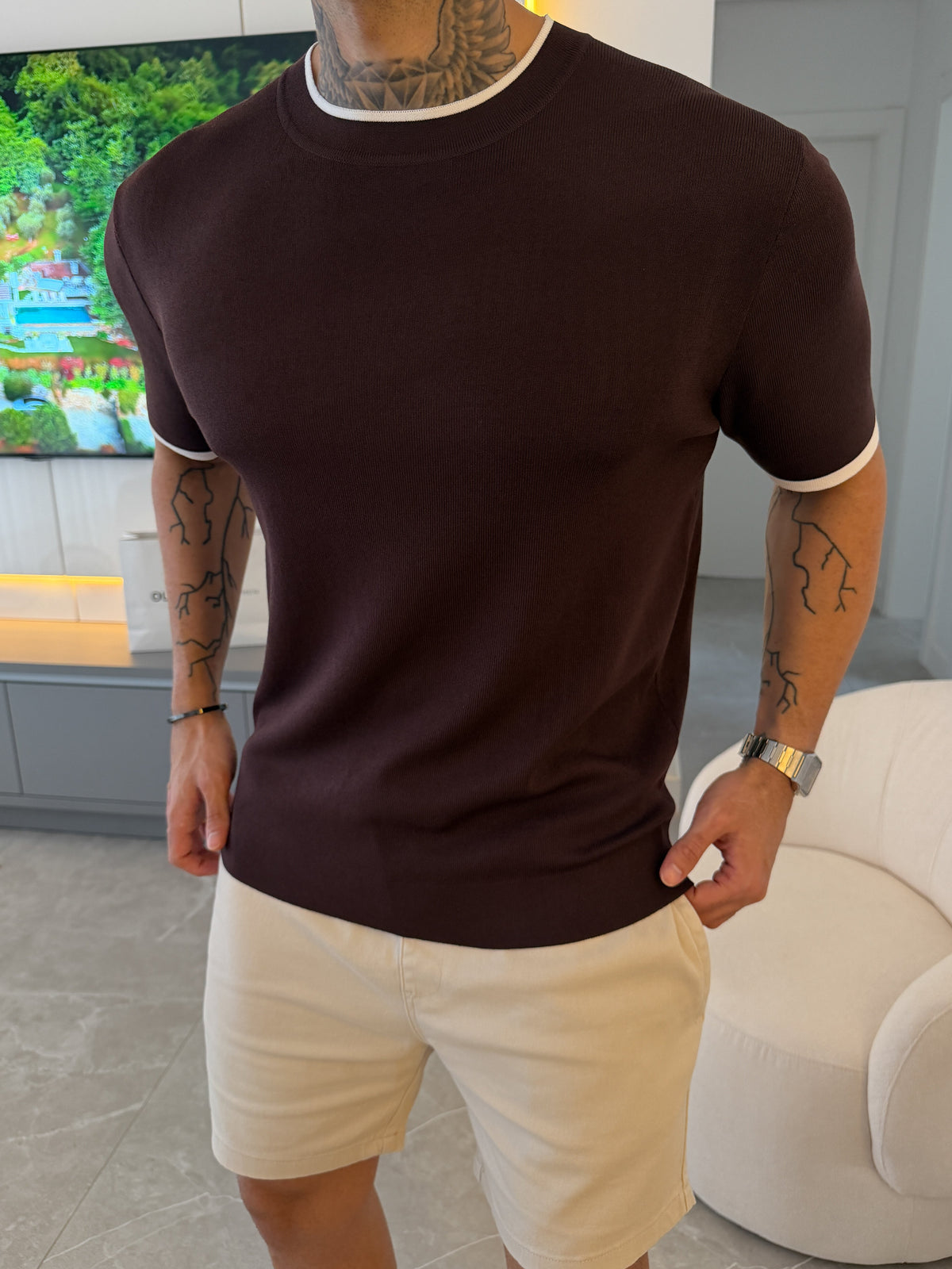 Camiseta Barcelona Tricot - Marrom