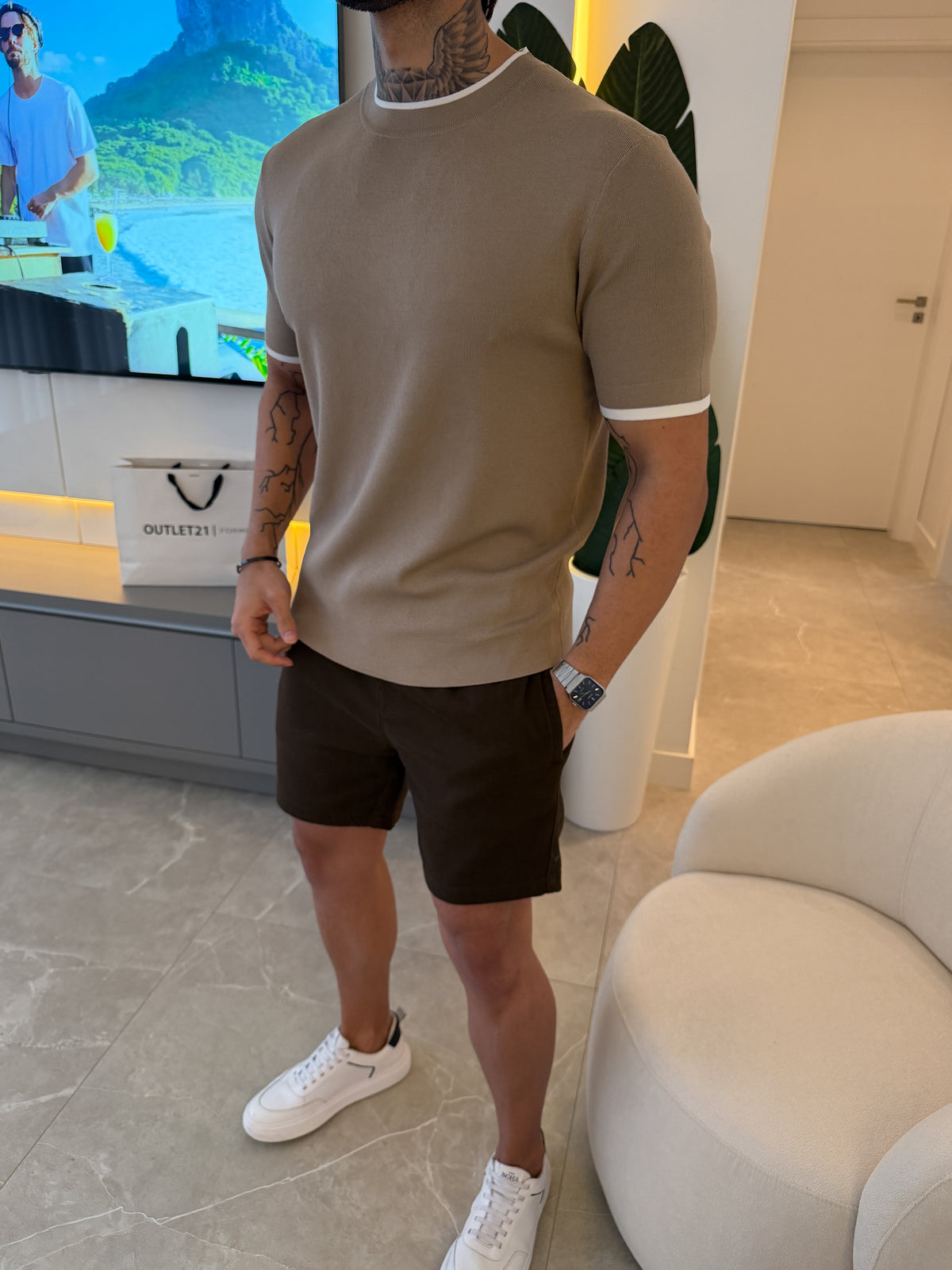 Camiseta Barcelona Tricot - Khaki