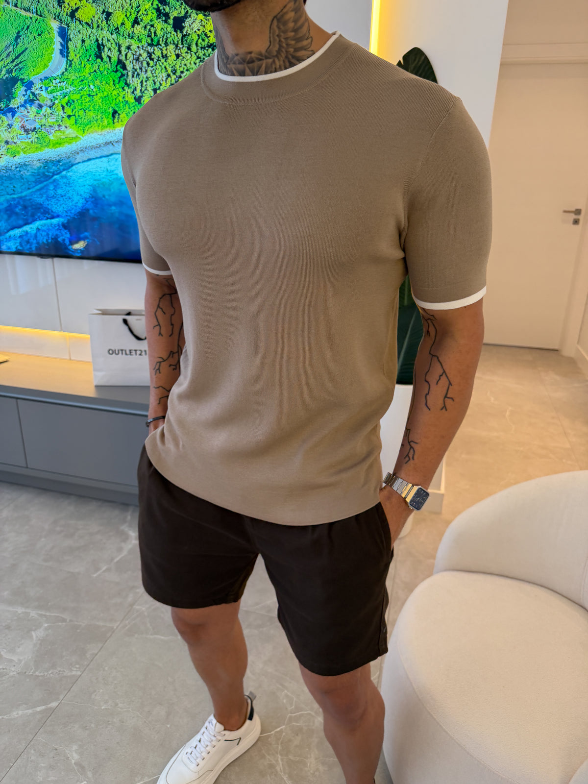 Camiseta Barcelona Tricot - Khaki