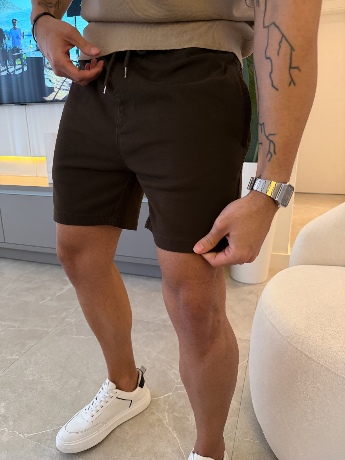 Short Verona Sarja Confort Soft - Marrom