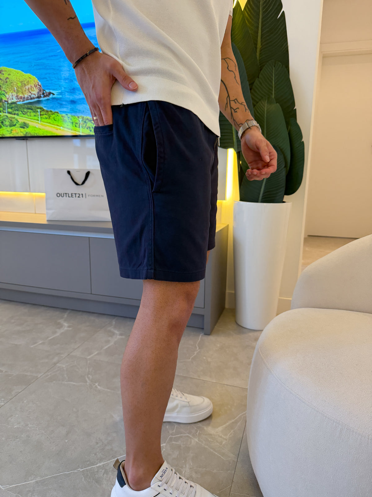 Short Verona Sarja Confort Soft - Marinho