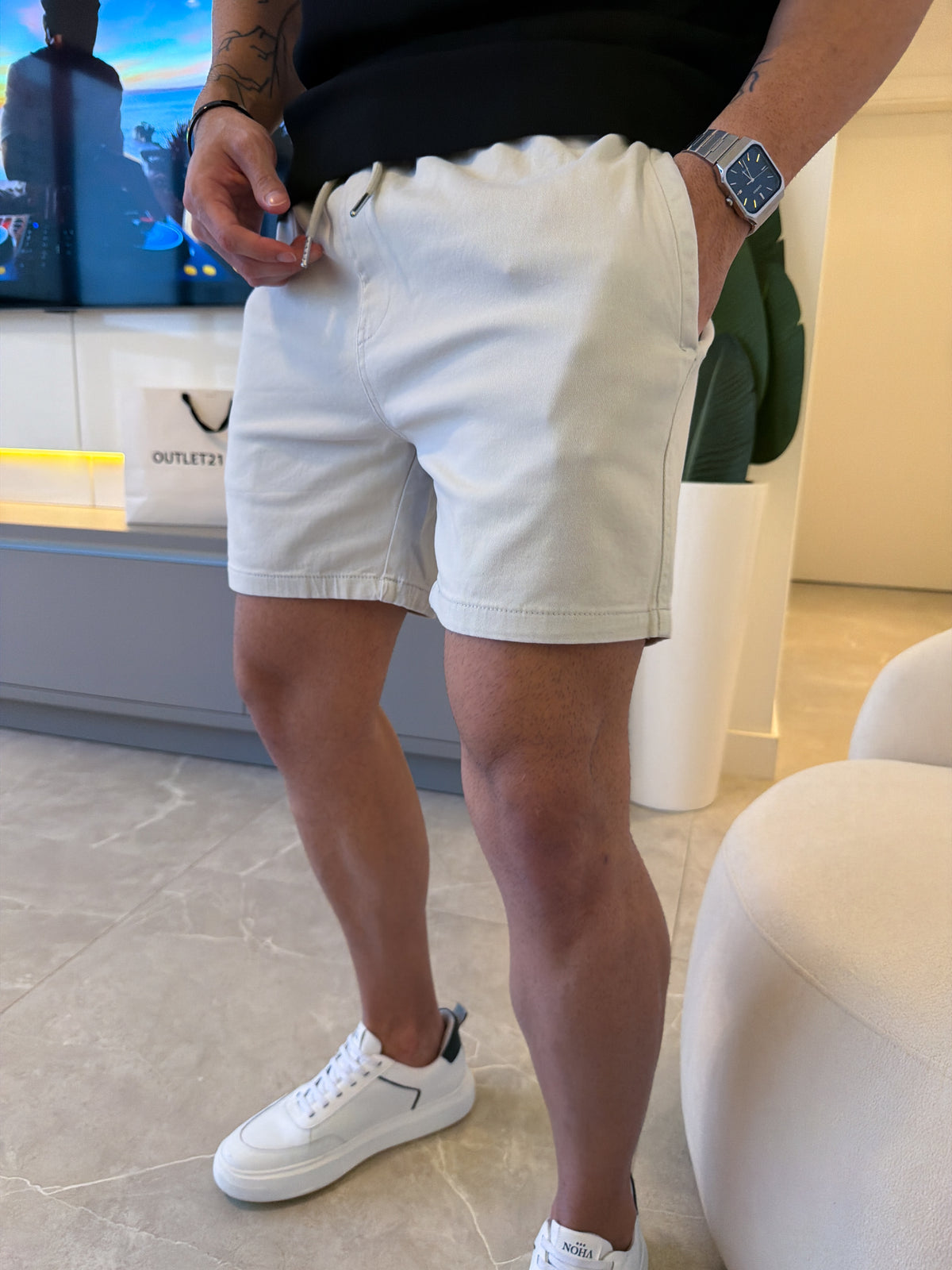 Short Verona Sarja Confort Soft - Cinza