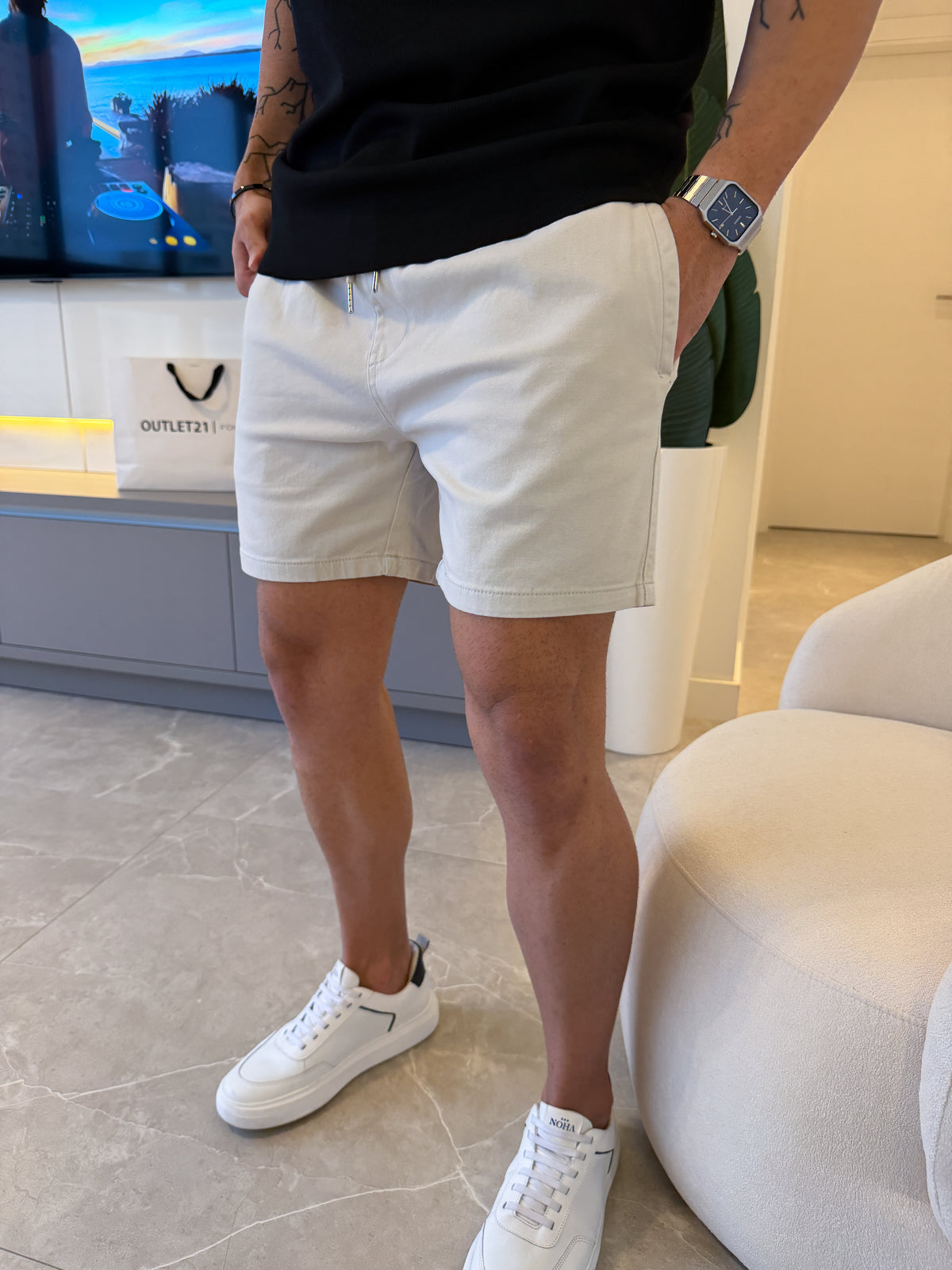 Short Verona Sarja Confort Soft - Cinza