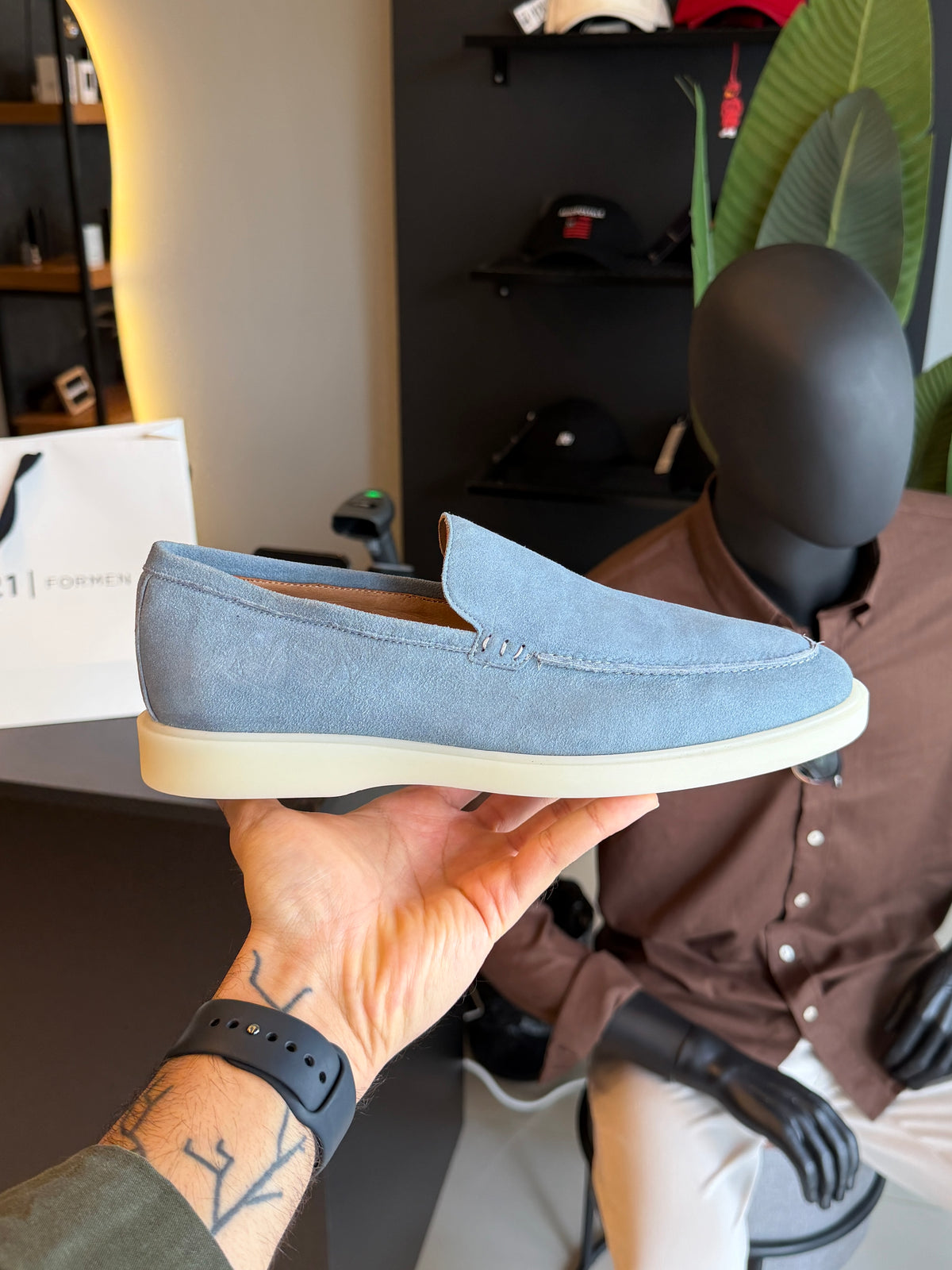 Loafer Porto Camurça - Azul Claro