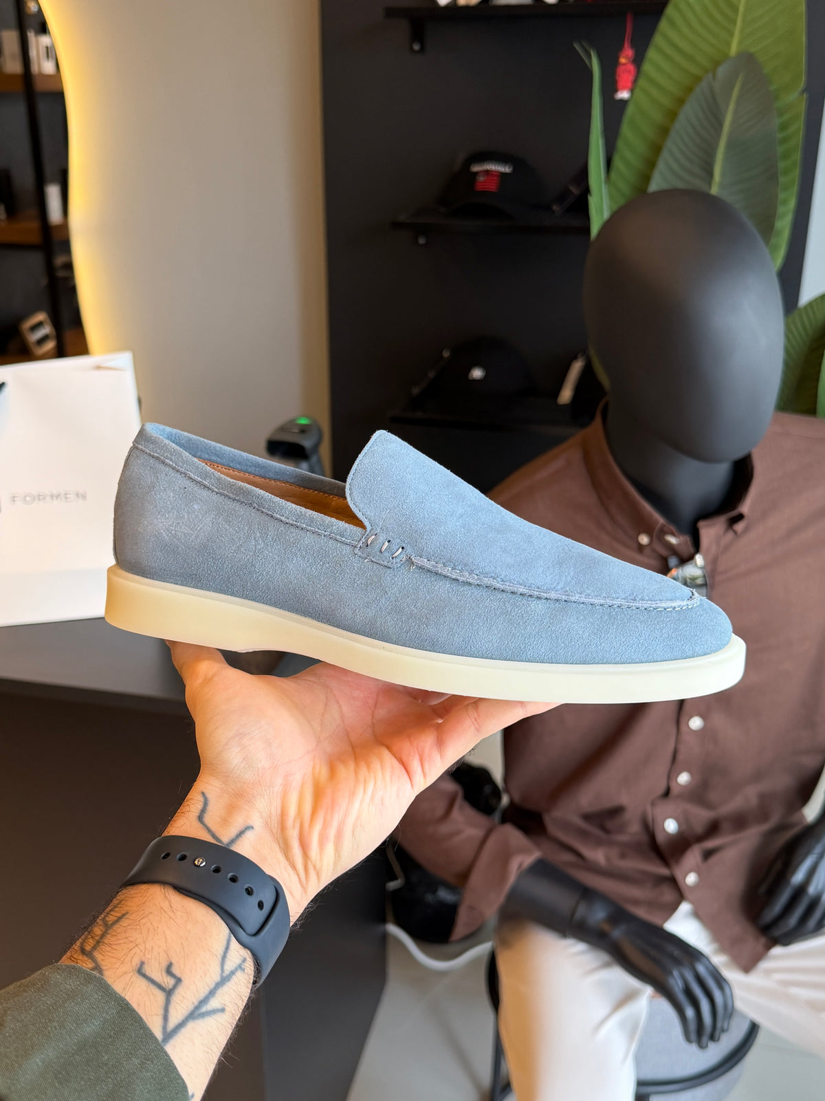 Loafer Porto Camurça - Azul Claro
