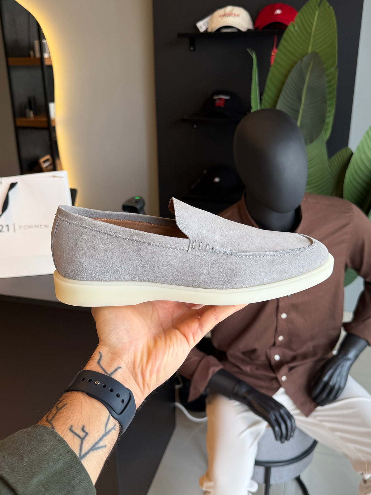 Loafer Porto Camurça - Cinza