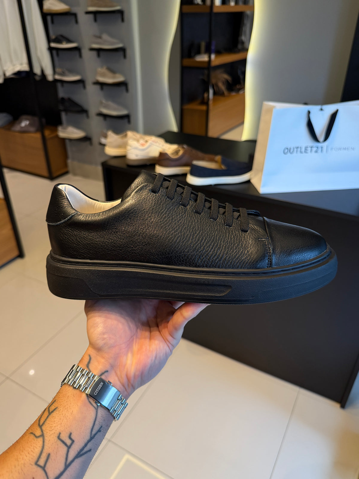 Tênis London Couro - Preto