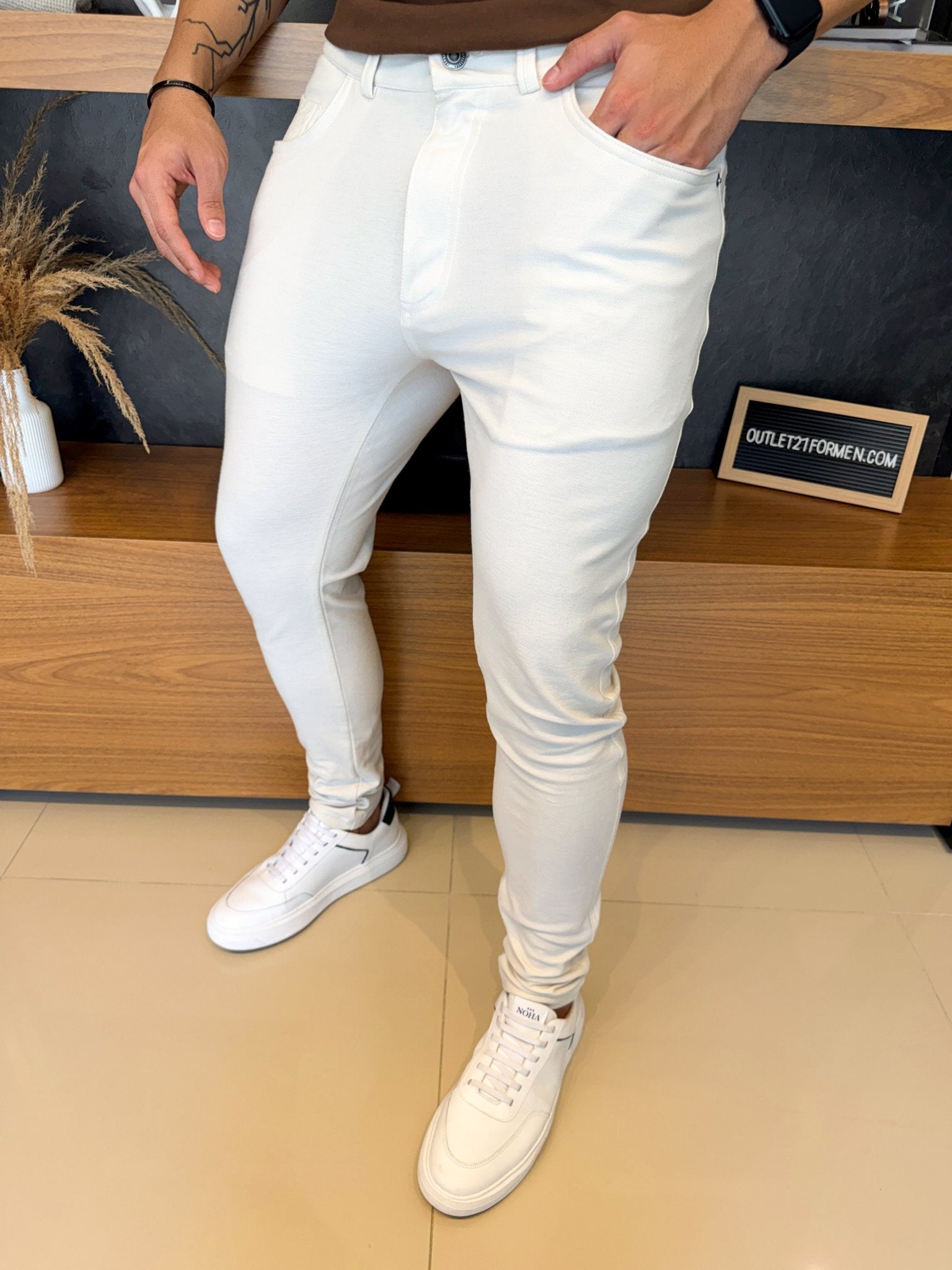Calça Aeropostale Texturizada - Off White