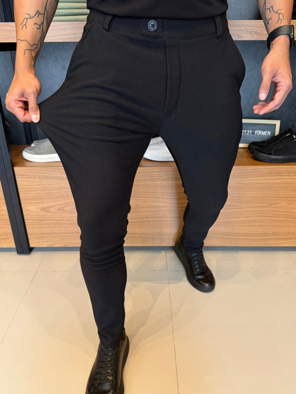 Calça Granitto Preta Modelo Texturizado Sem Zíper