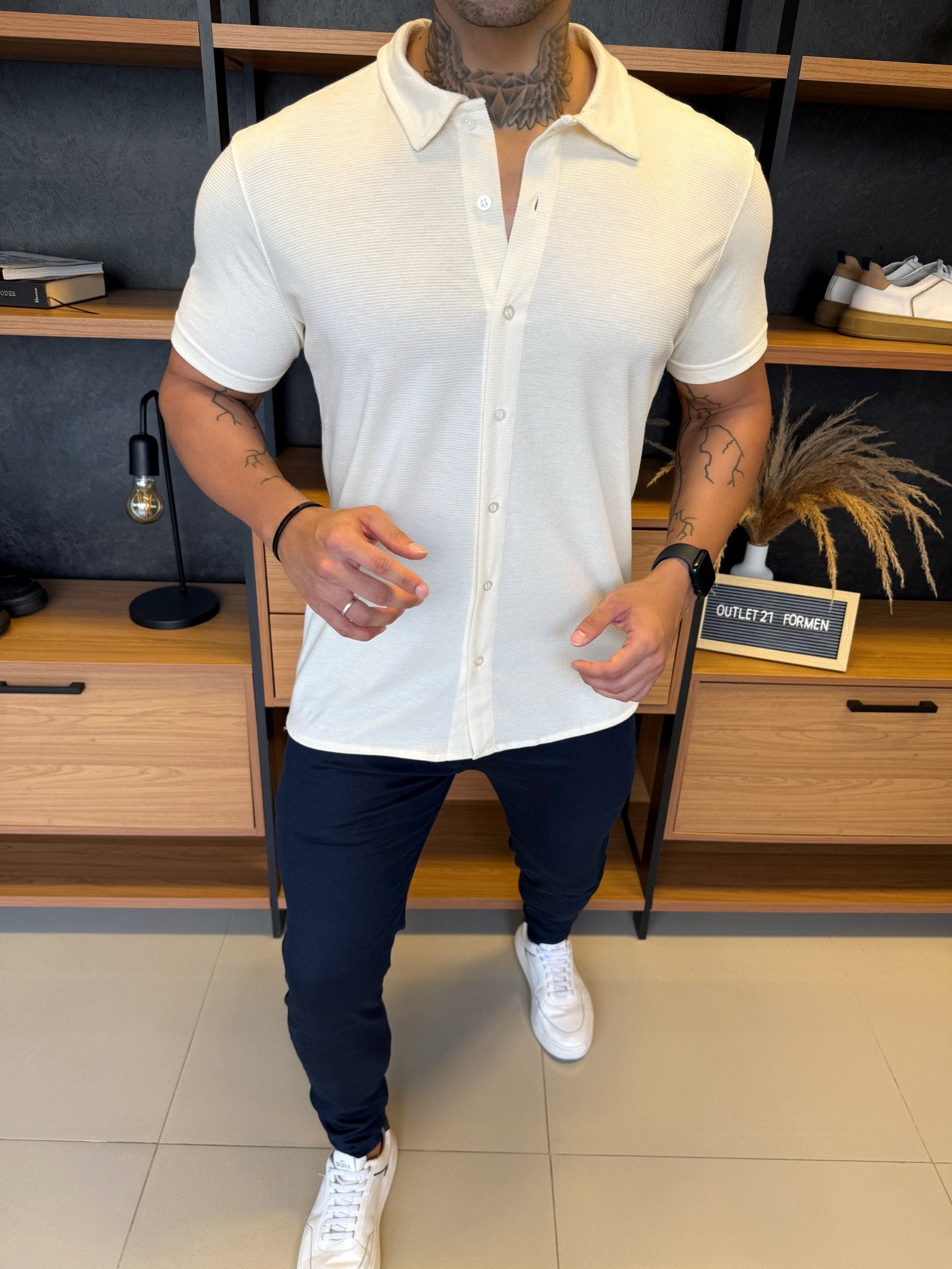 Camisa Ibiza Manga Curta - Off White