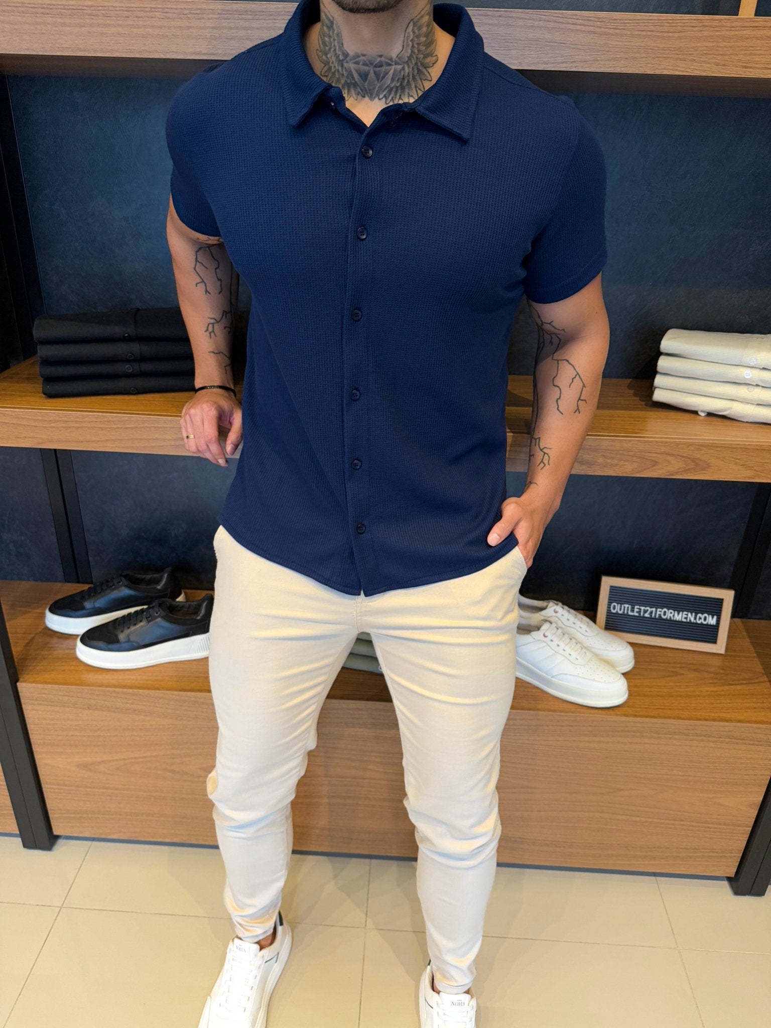 Camisa Moscou Manga Curta - Marinho