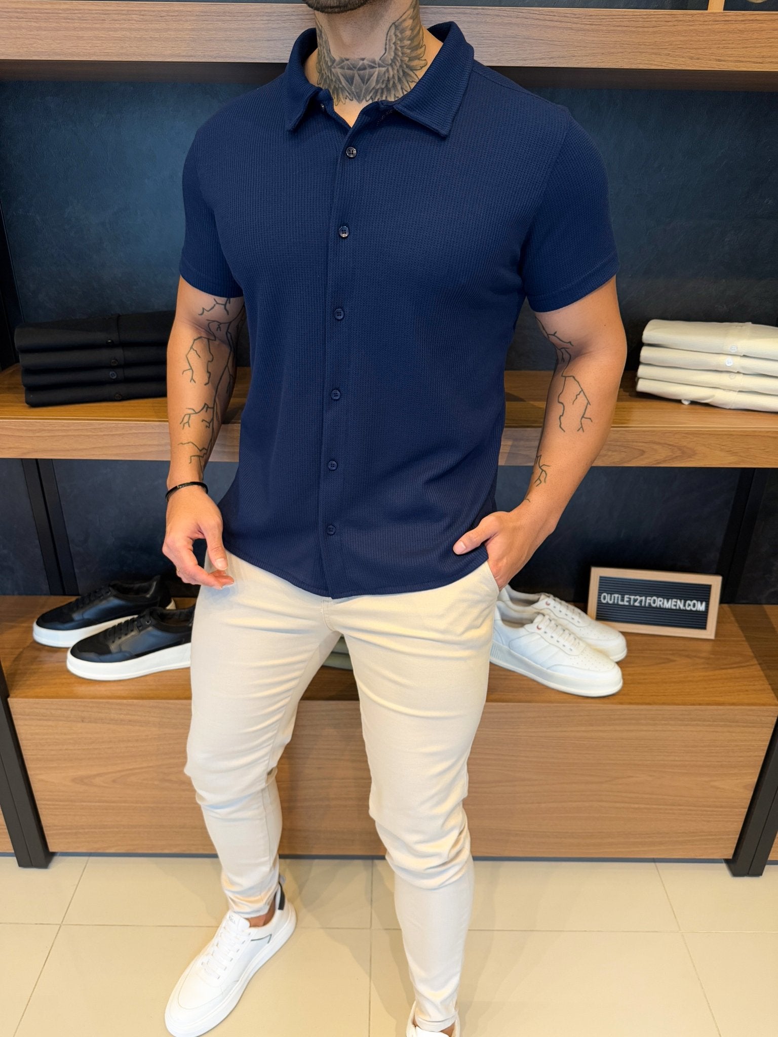 Camisa Moscou Manga Curta - Marinho