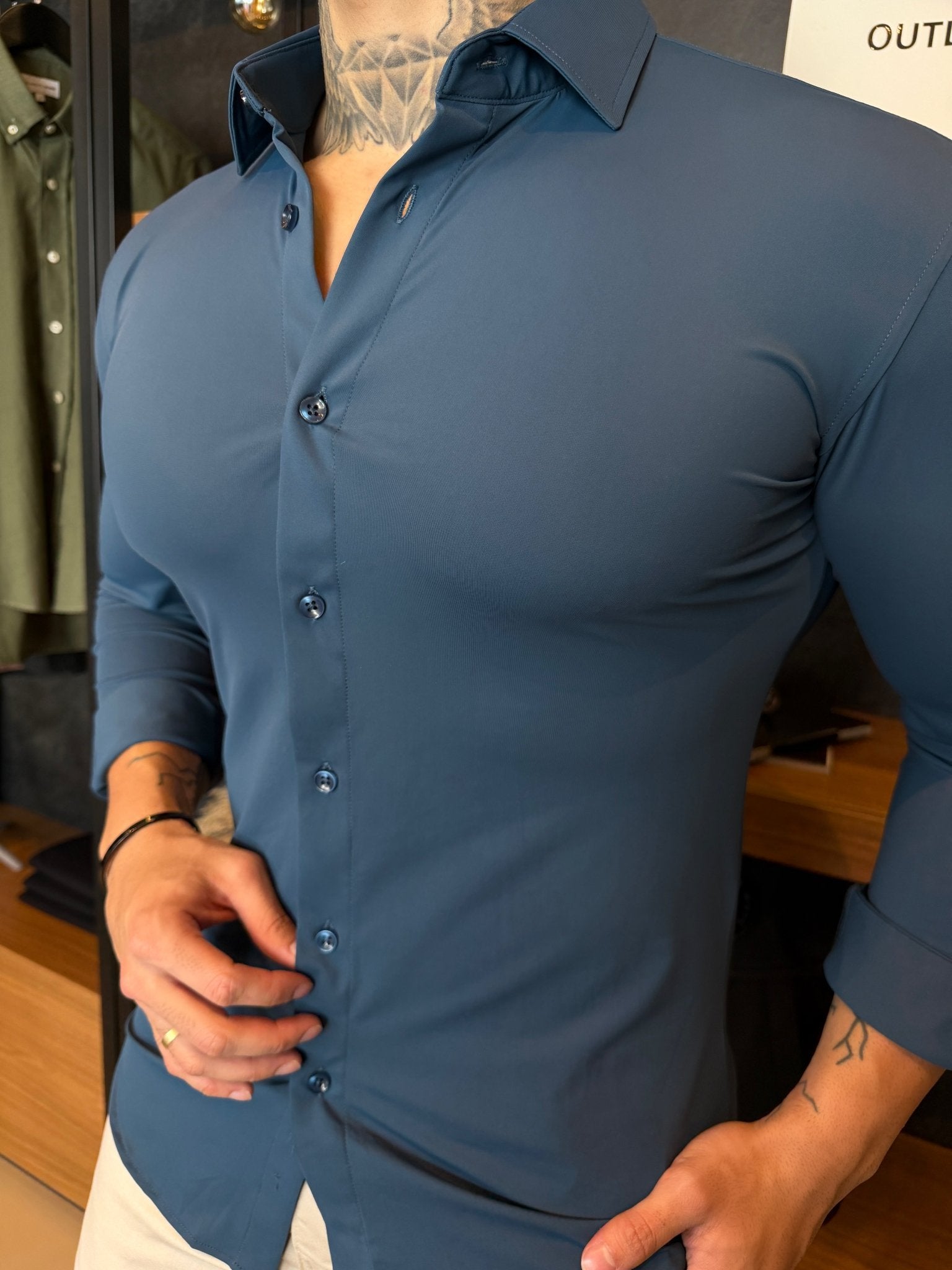 Camisa Tech Soft Manga Longa - Azul Navy