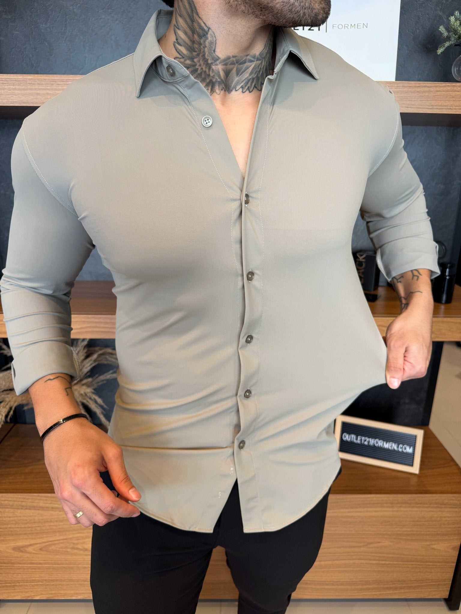 Camisa Tech Soft Manga Longa - Khaki