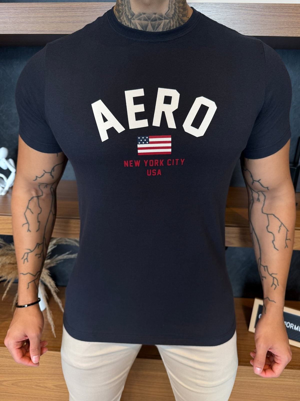 Camiseta Aeropostale Bandeira Central - Marinho Ref: 0108