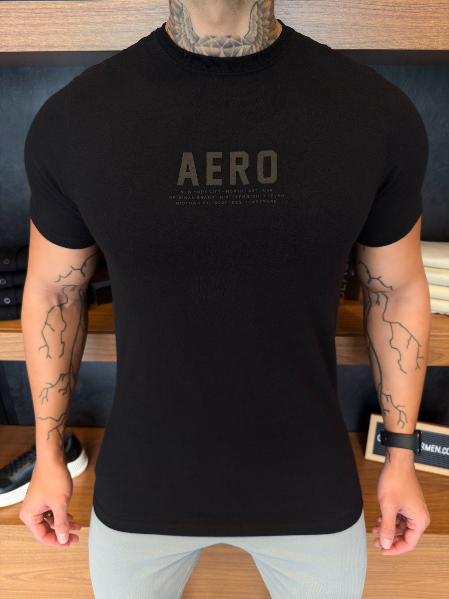 Camiseta Aeropostale Escrita Central New York City - Preta