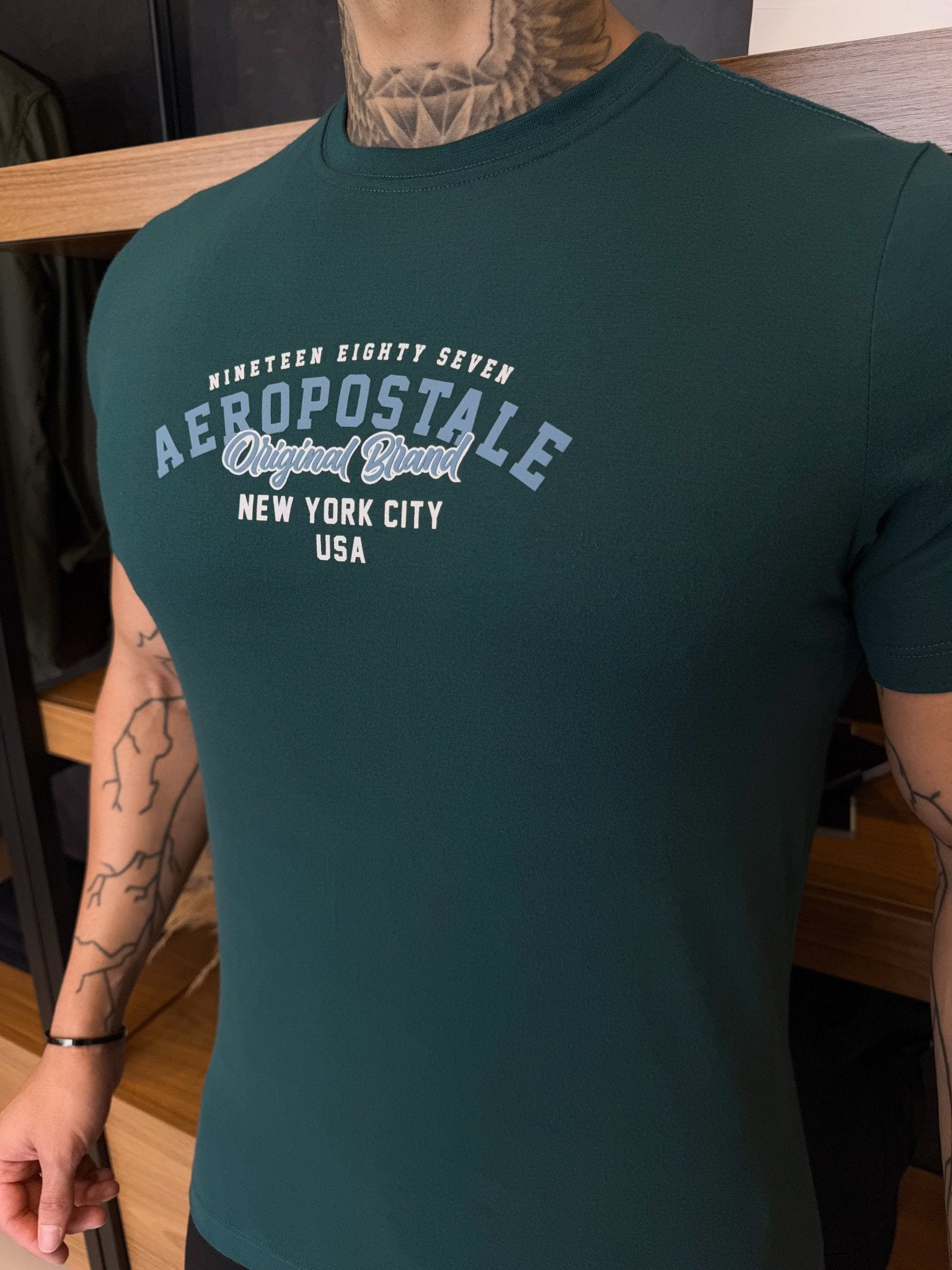 Camiseta Aeropostale Escrita Central - Verde Ref: 1134