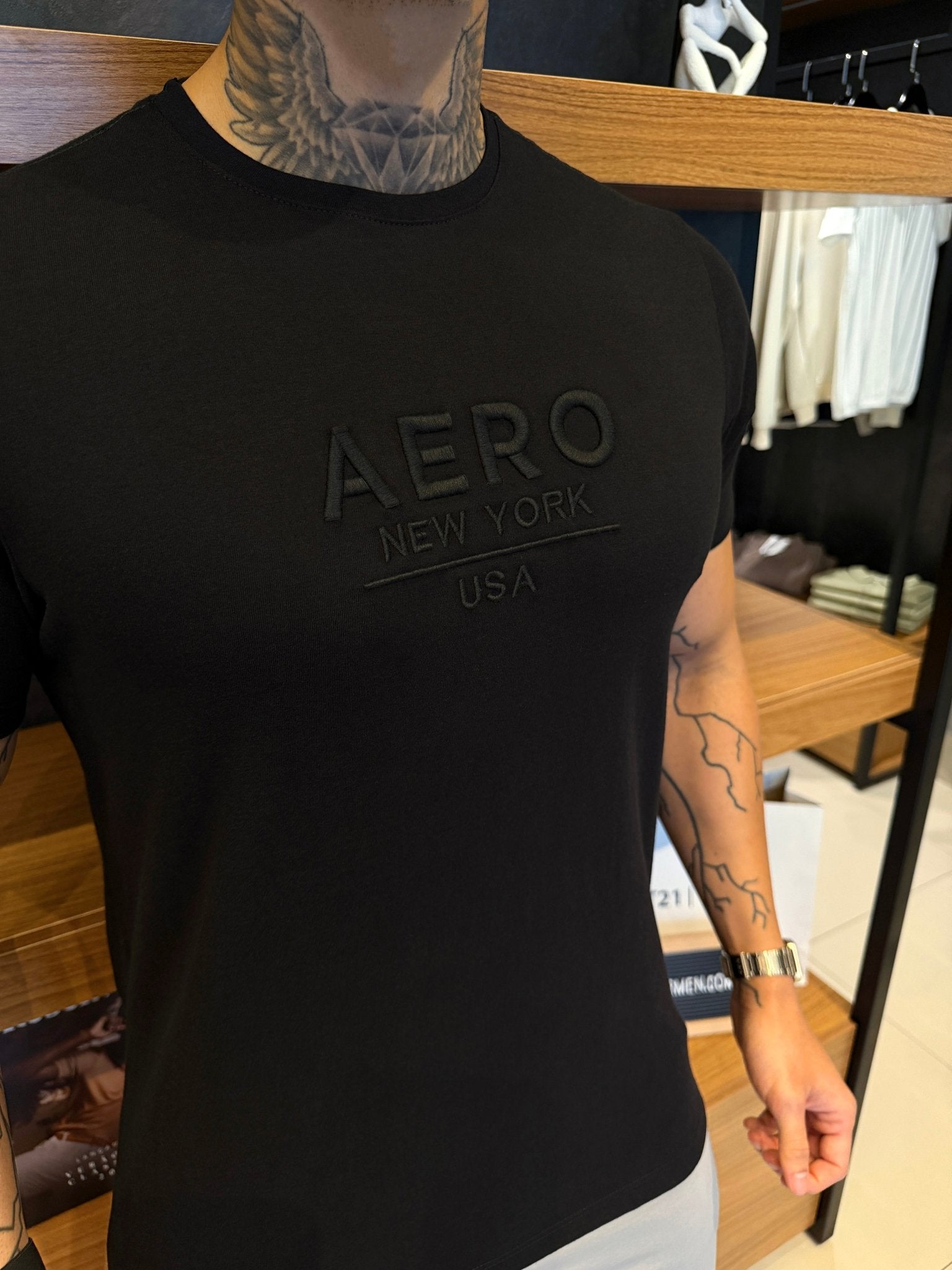 Camiseta Aeropostale New York Bordado - Preta