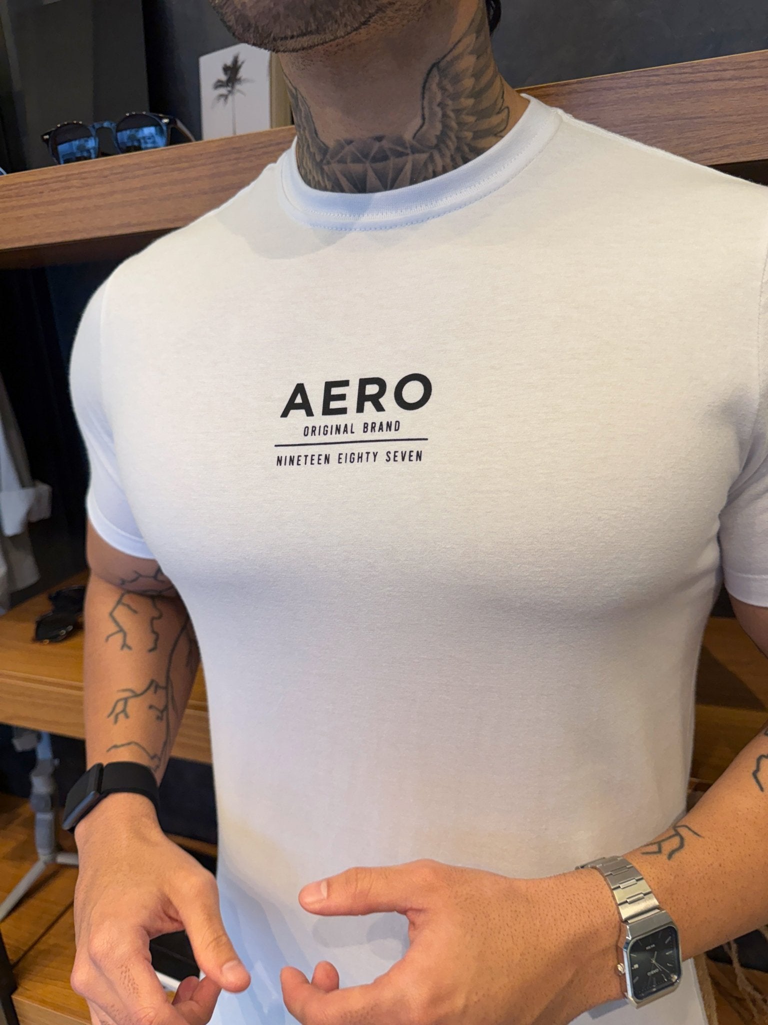 Camiseta Aeropostale Nineteen Eighty Seven - Branca
