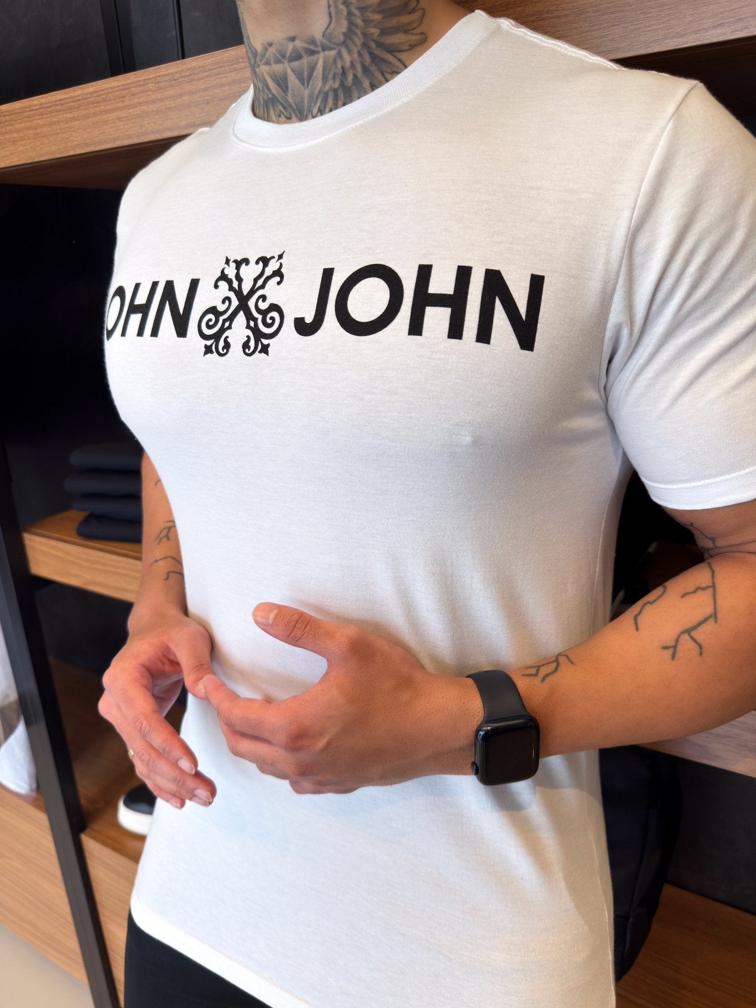 Camiseta John John Estampa Central - Branca