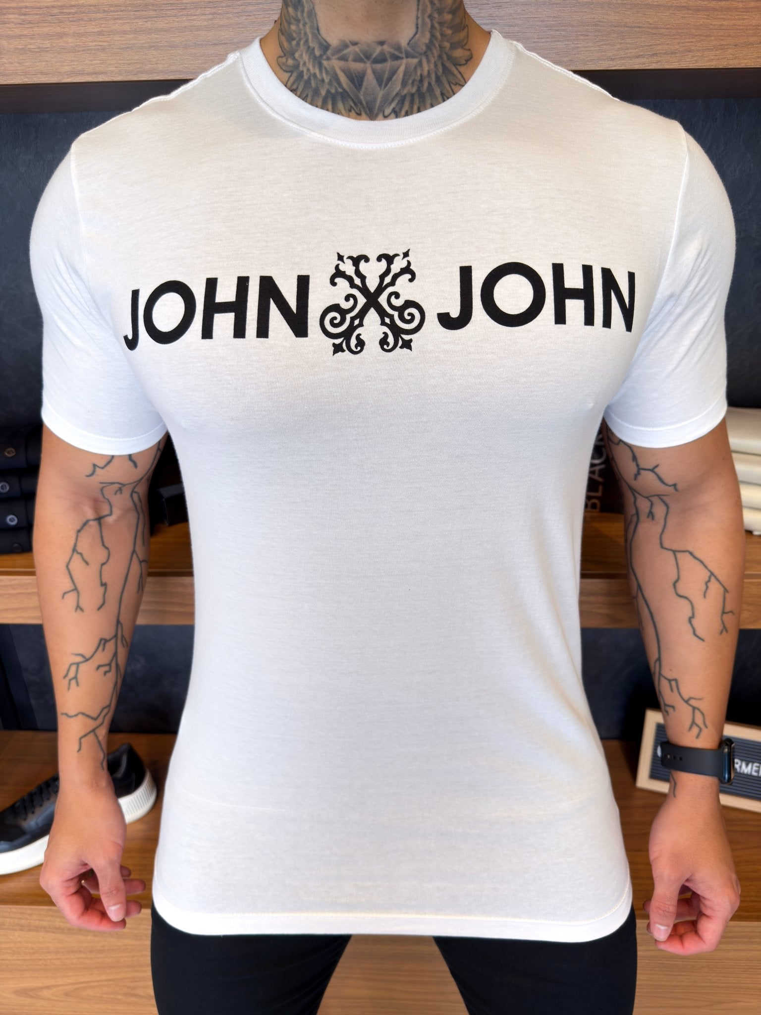 Camiseta John John Estampa Central - Branca