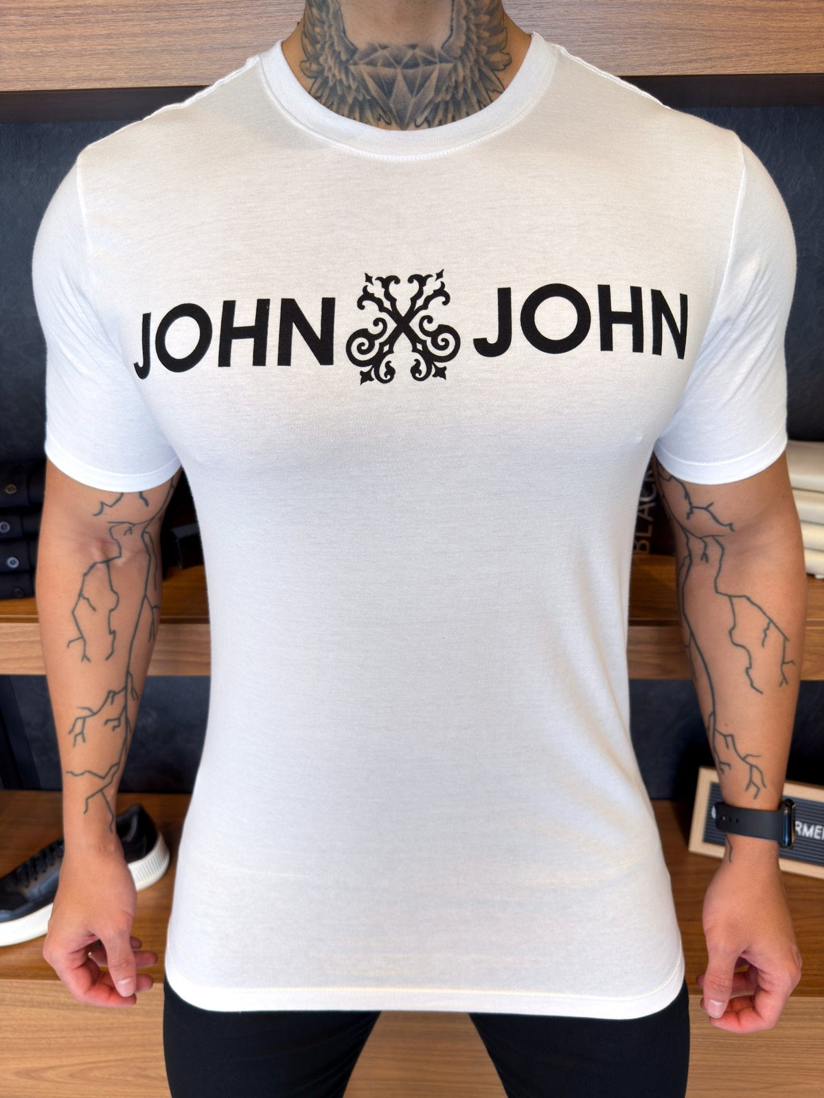 Camiseta John John Estampa Central - Branca