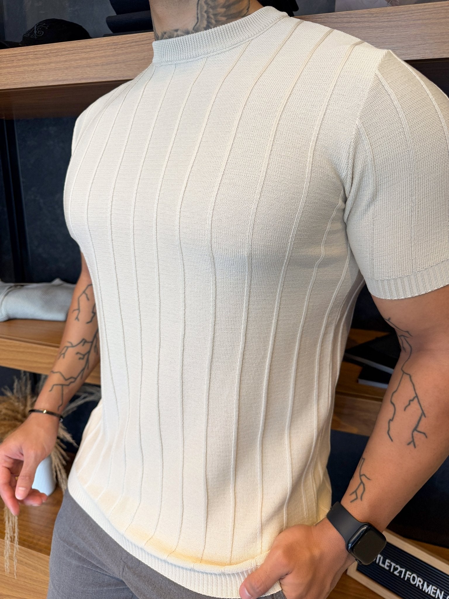 Camiseta Porto Tricot - Bege