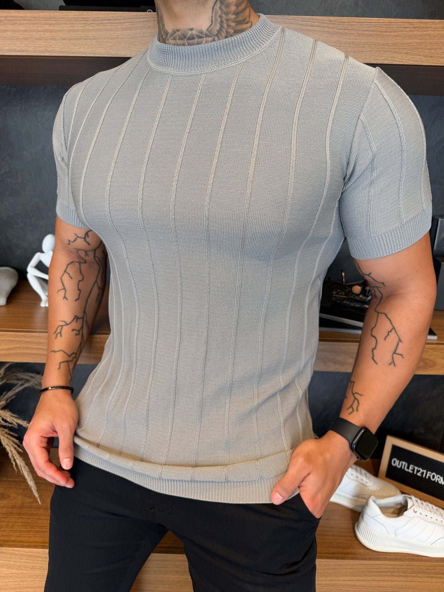 Camiseta Porto Tricot - Cinza