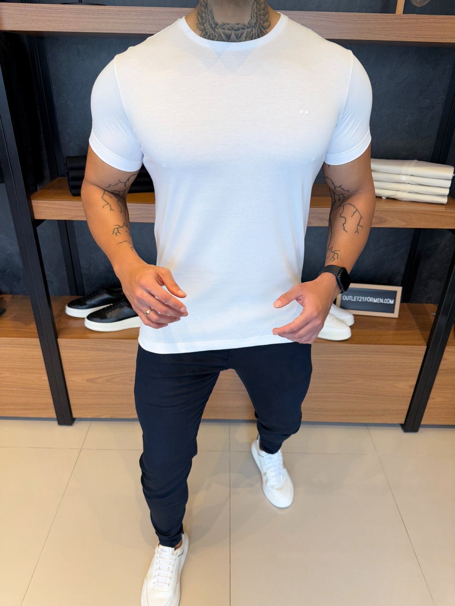 Camiseta Simple Algodão Pima - Branca