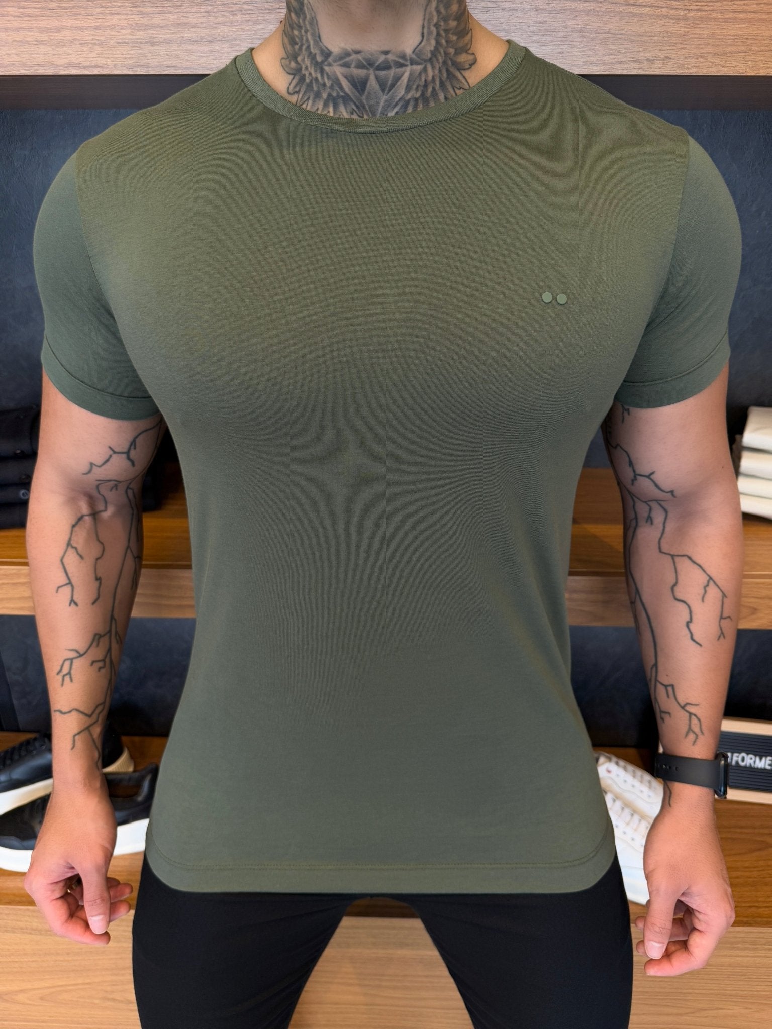 Camiseta Simple Algodão Pima Certificada - Musgo