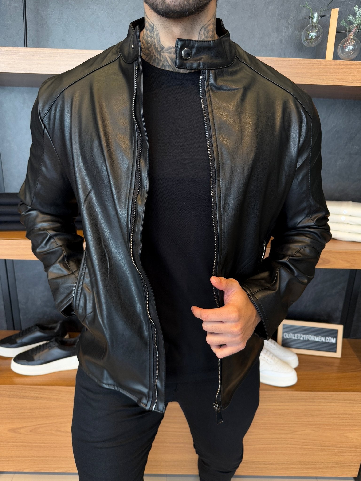 Jaqueta Couro Ecology - Preta