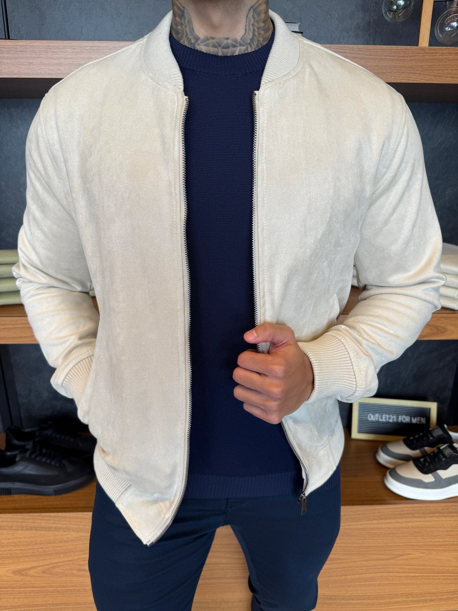 Jaqueta Taylor Bomber Suede Gelo