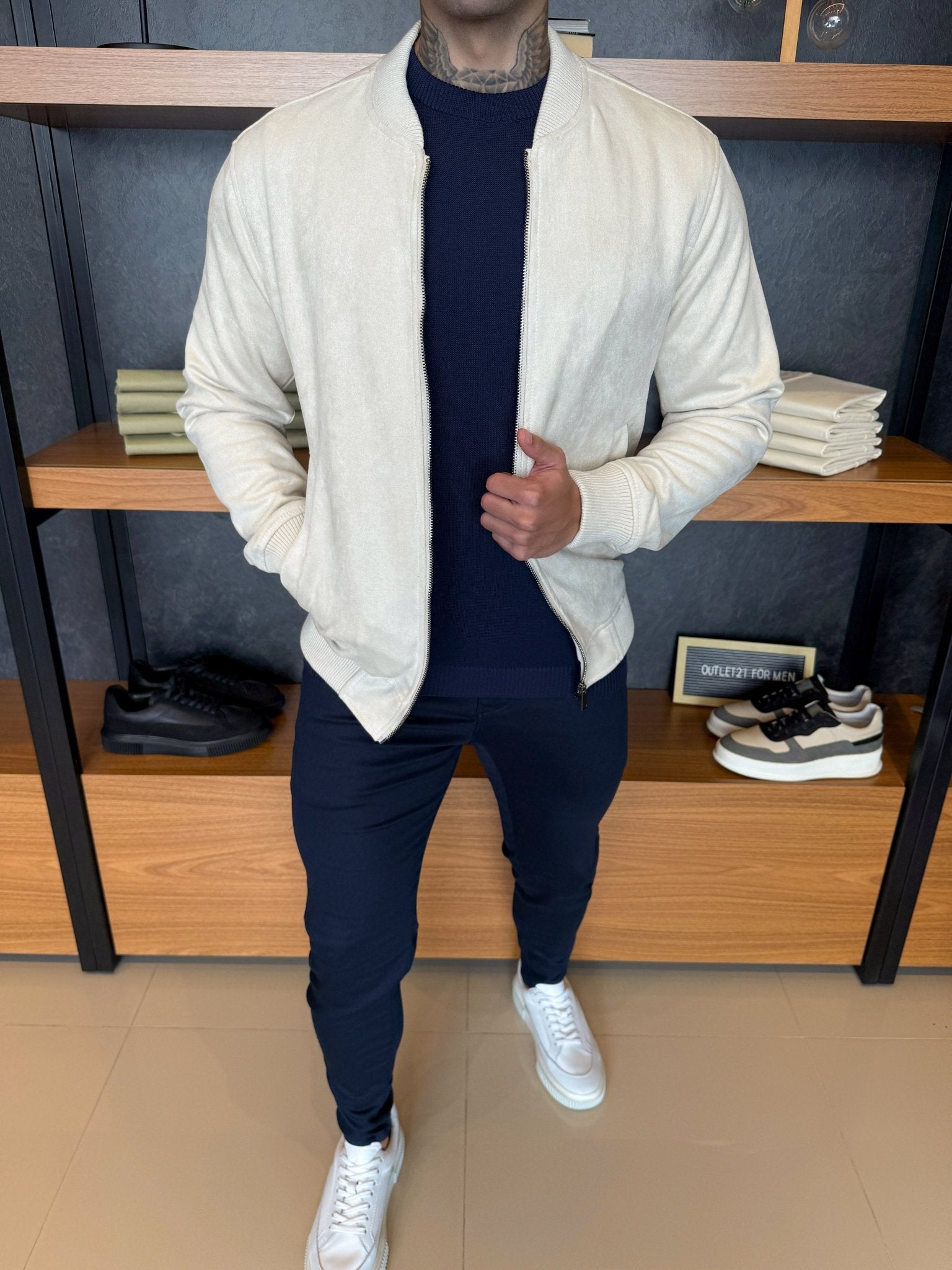 Jaqueta Taylor Bomber Suede Gelo
