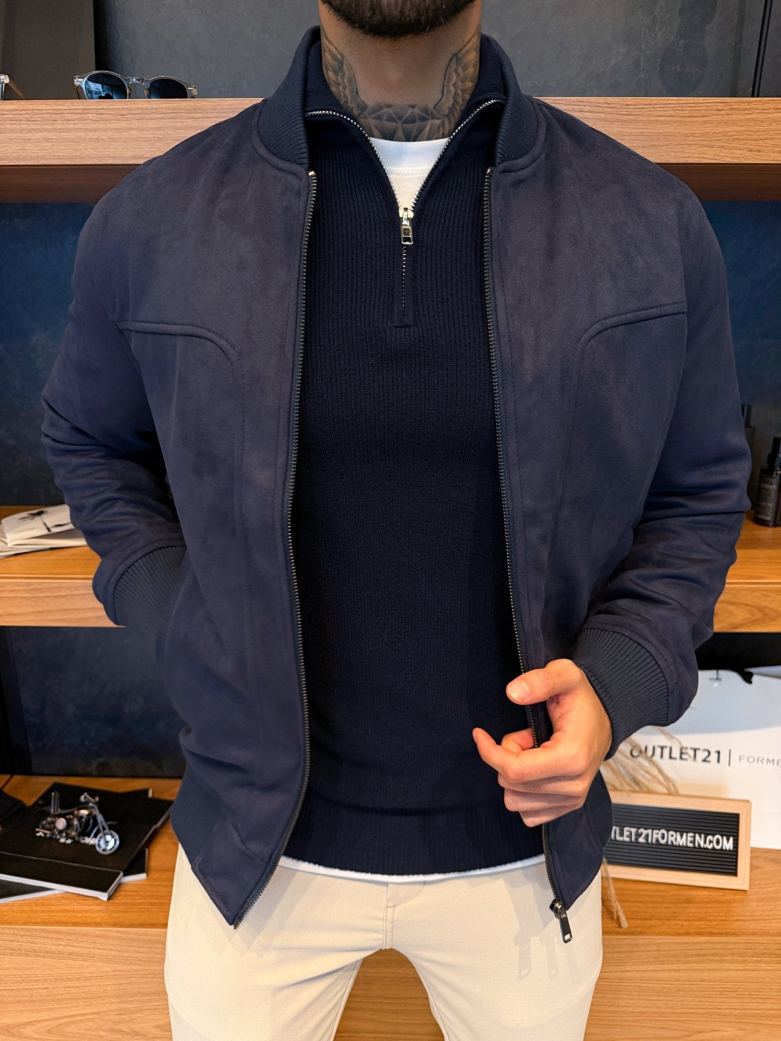 Jaqueta Torino Suede - Marinho