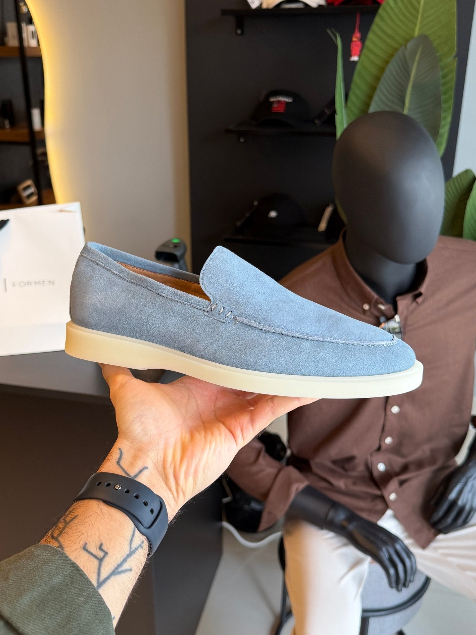 Loafer Porto Camurça - Azul Claro