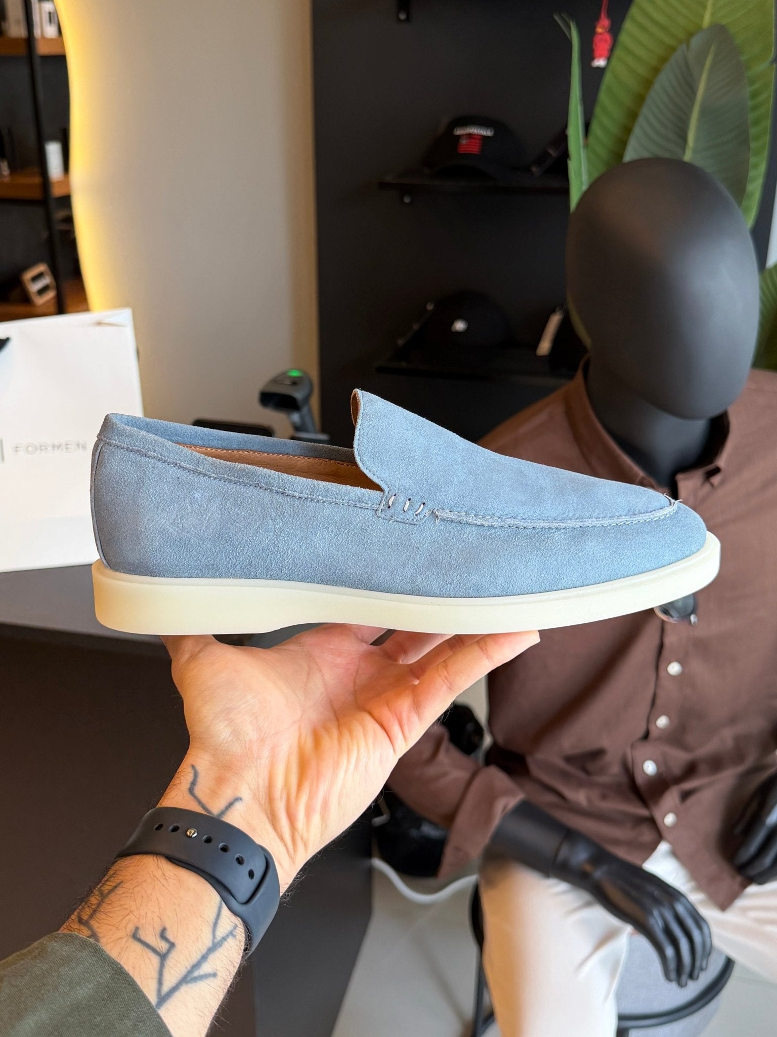 Loafer Porto Camurça - Azul Claro