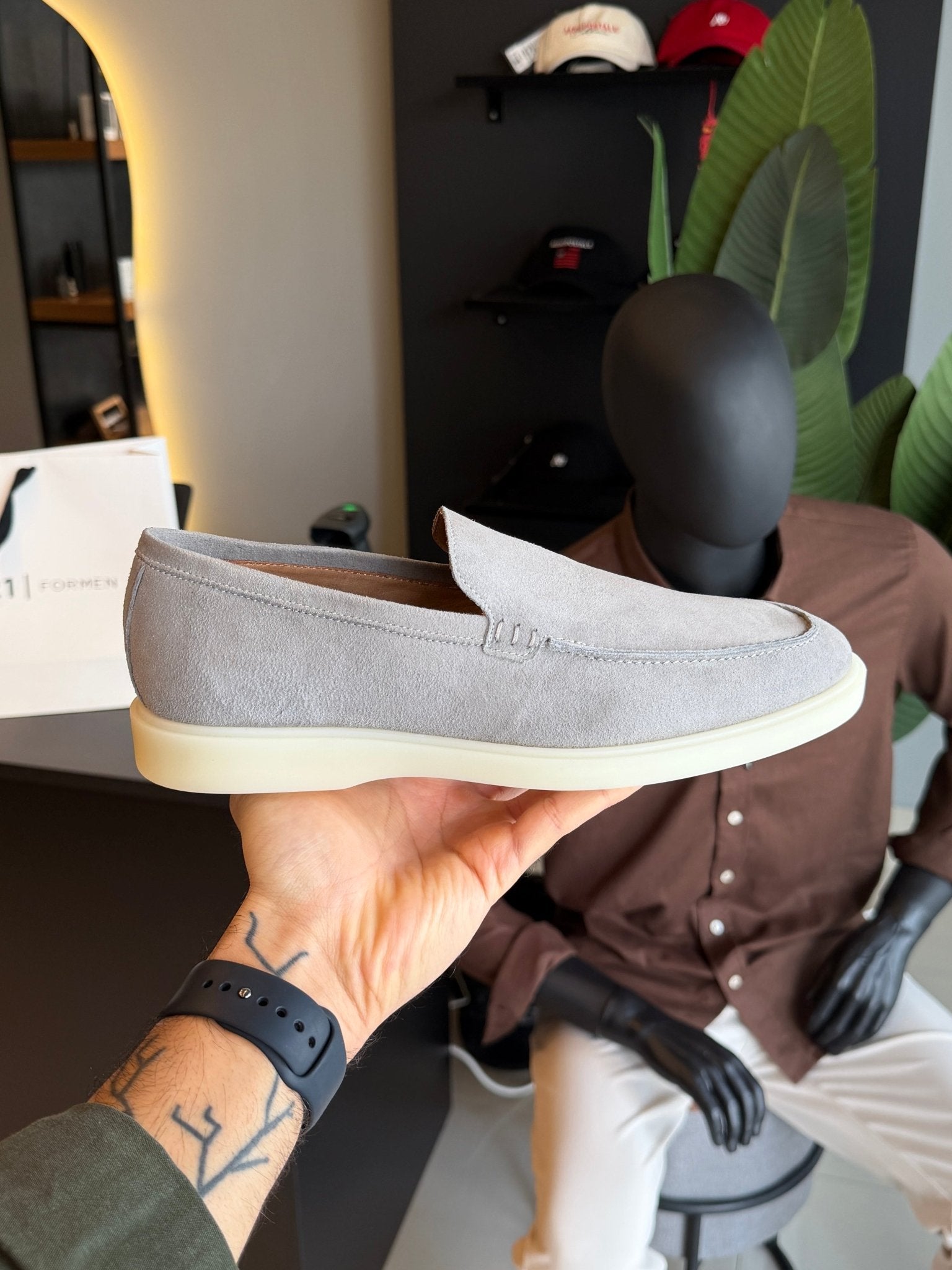Loafer Porto Camurça - Cinza