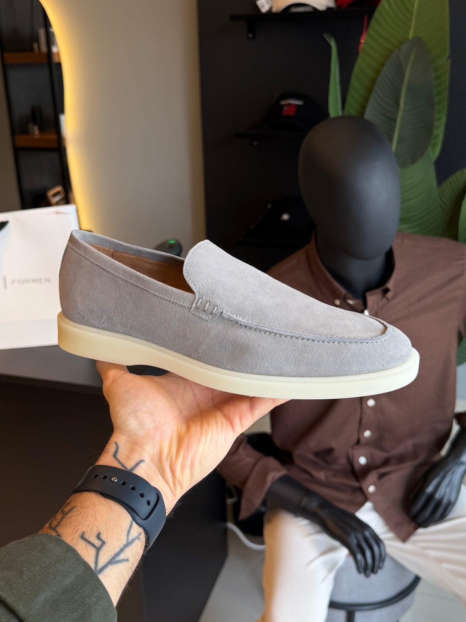 Loafer Porto Camurça - Cinza