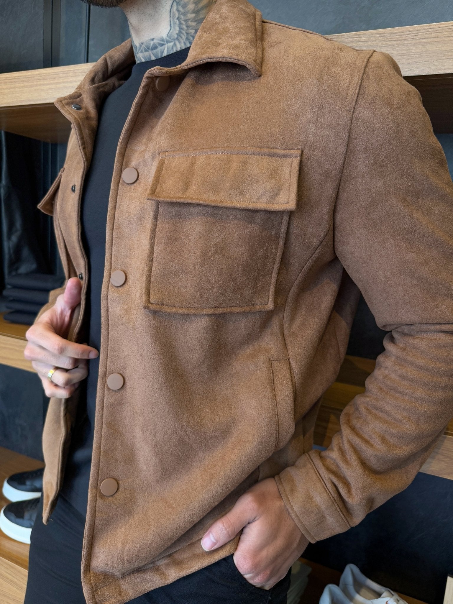 Overshirt London Suede  - Marrom