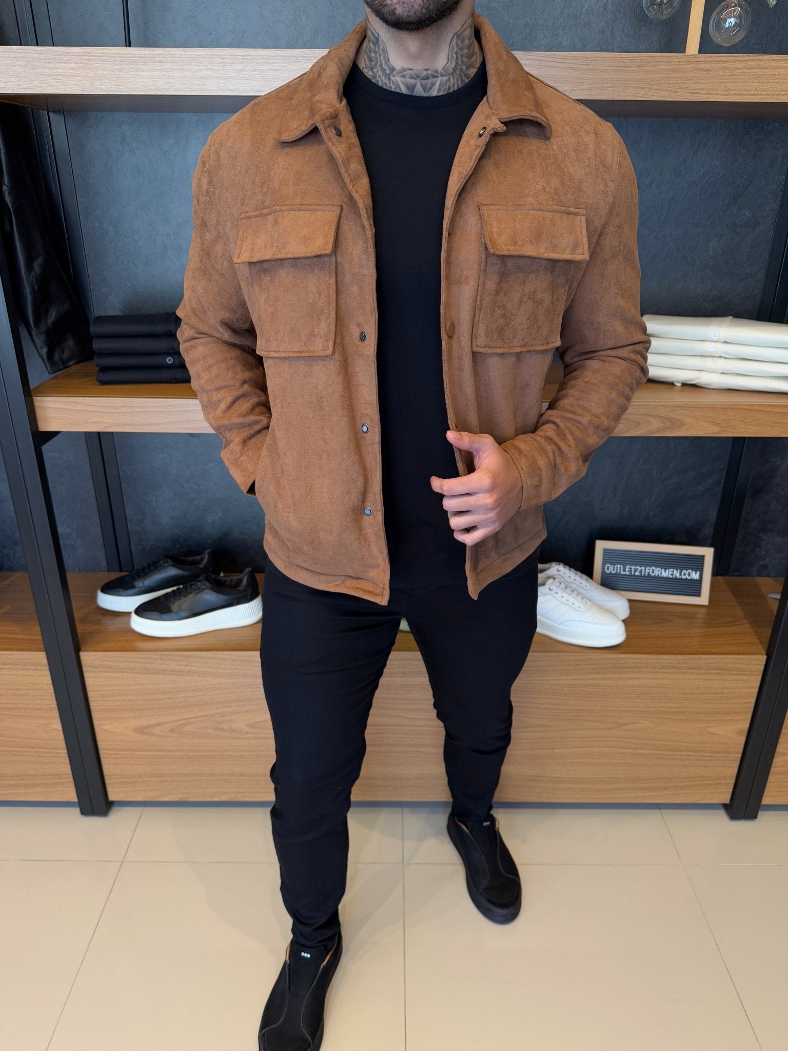 Overshirt London Suede  - Marrom