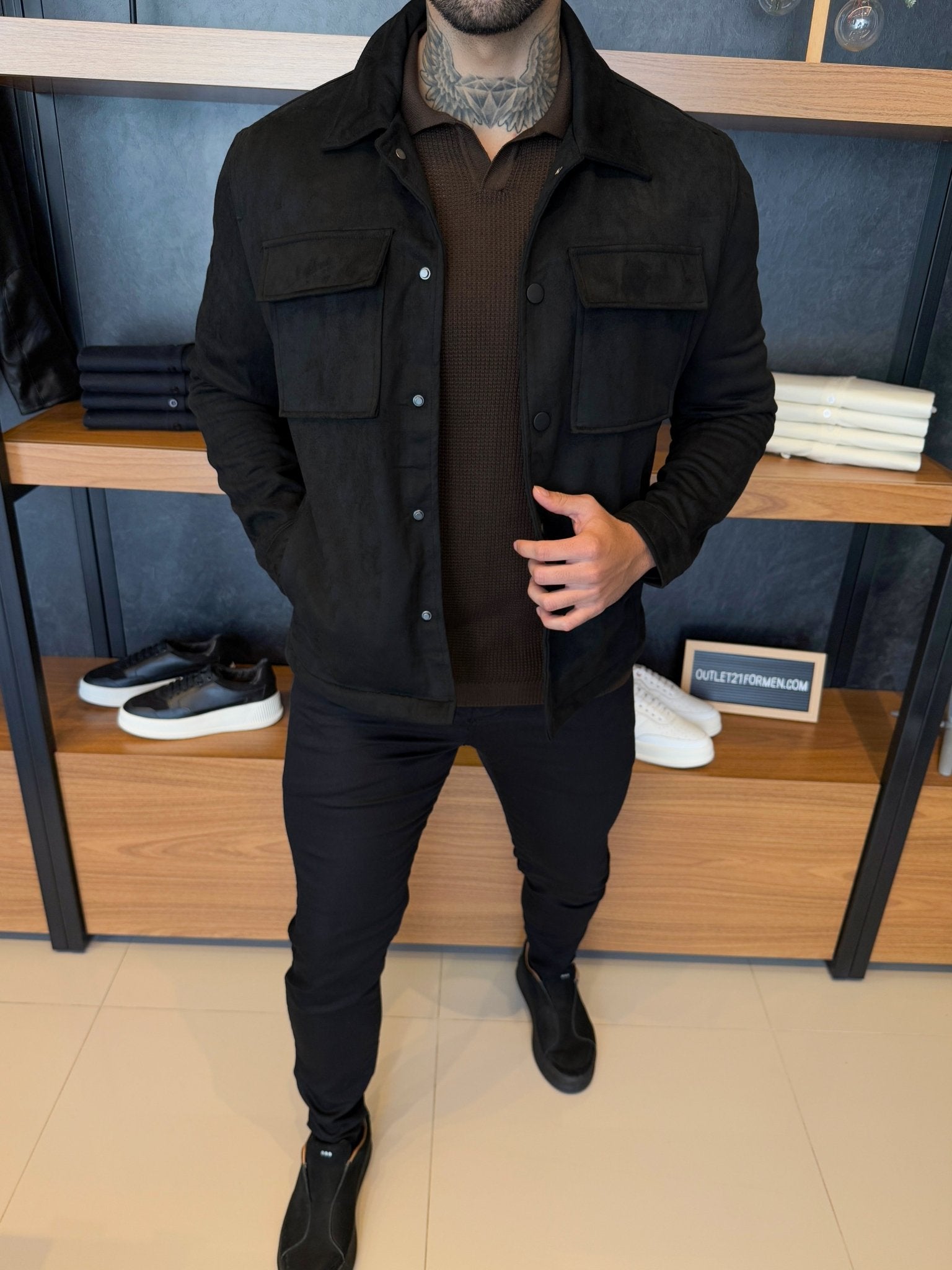 Overshirt London Suede - Preta