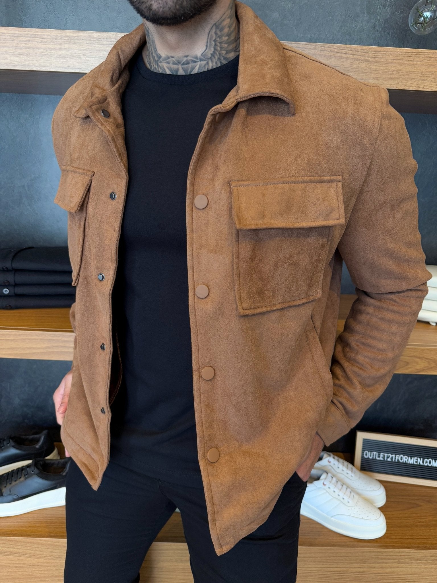 Overshirt London Suede  - Marrom