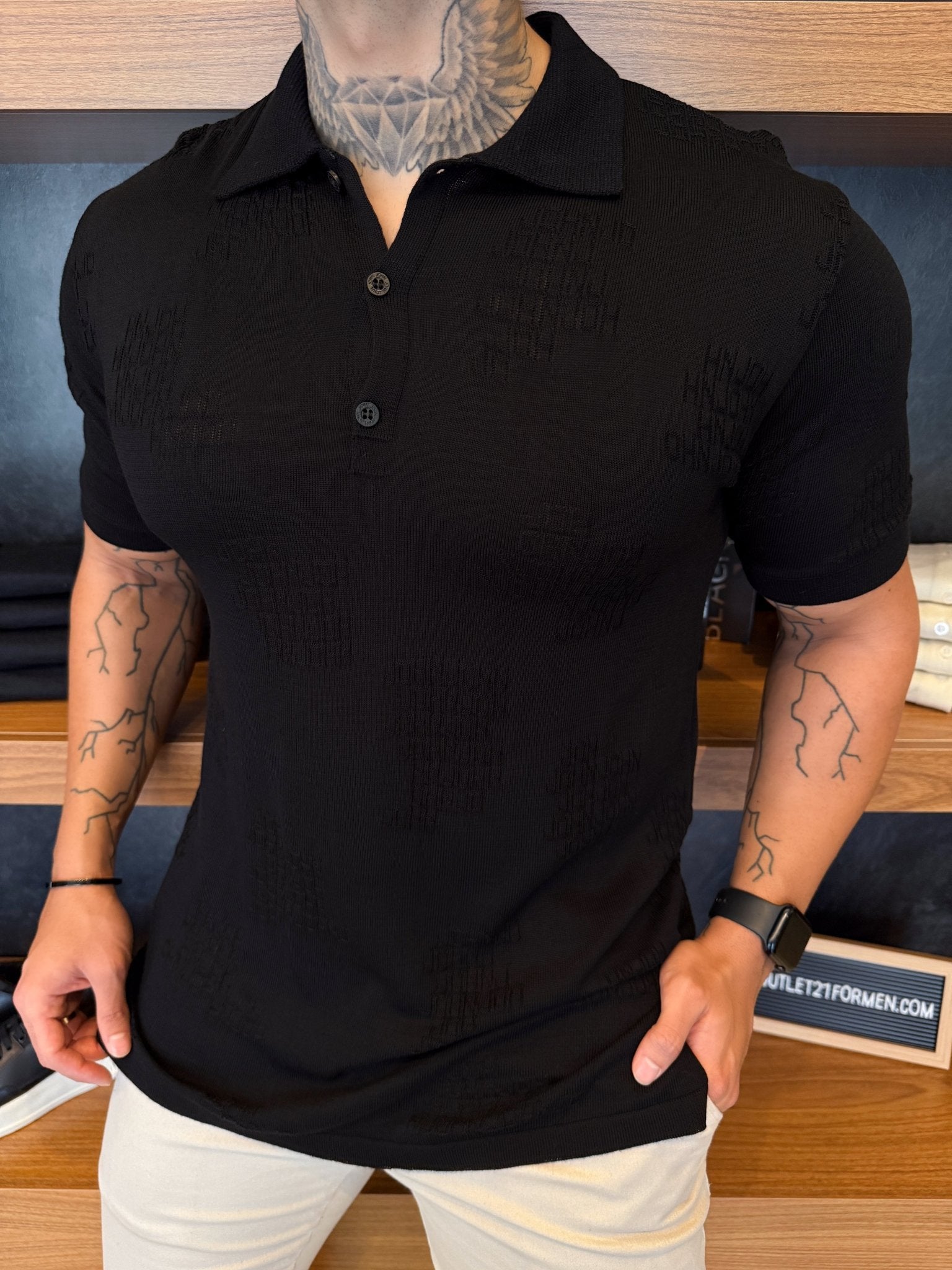 Polo John John Tricot - Preta