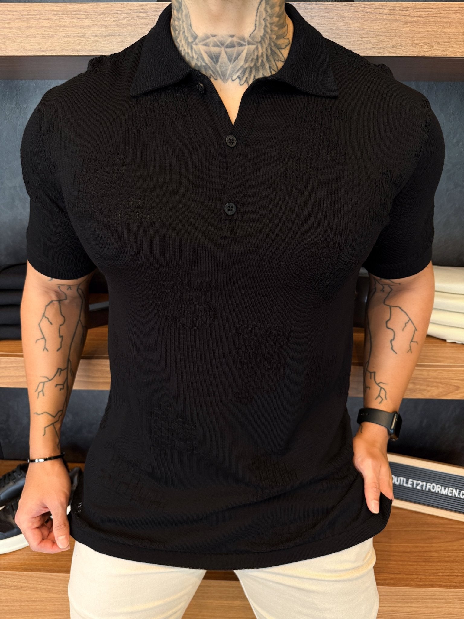 Polo John John Tricot - Preta