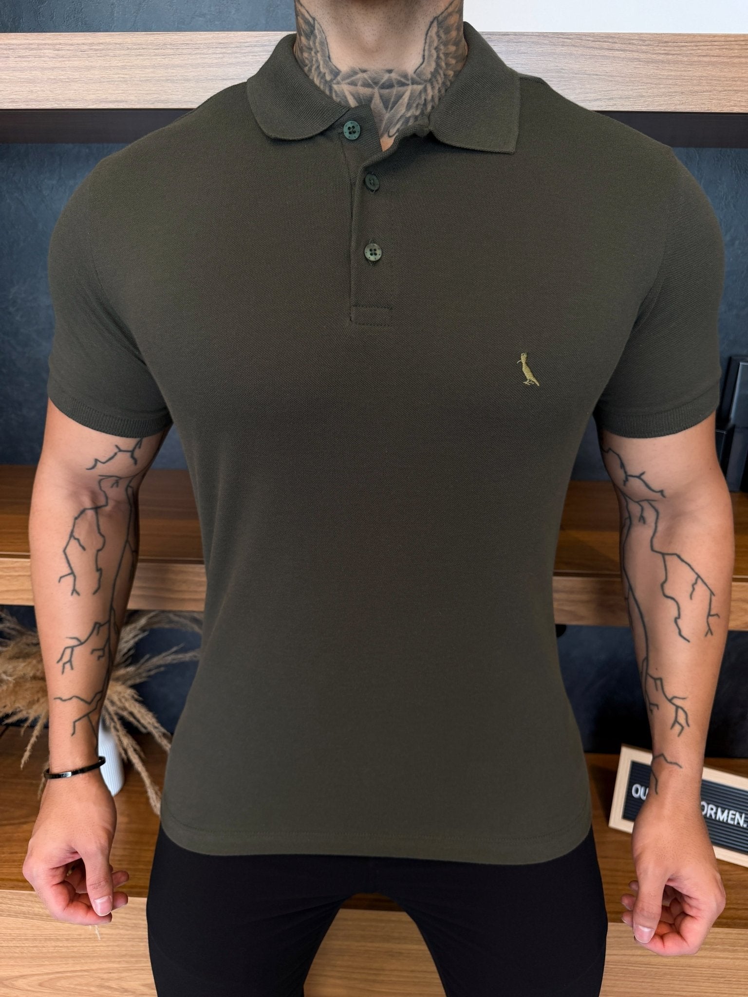 Polo Reserva Monocromática Logo Peito - Verde Musgo Ref: 1317