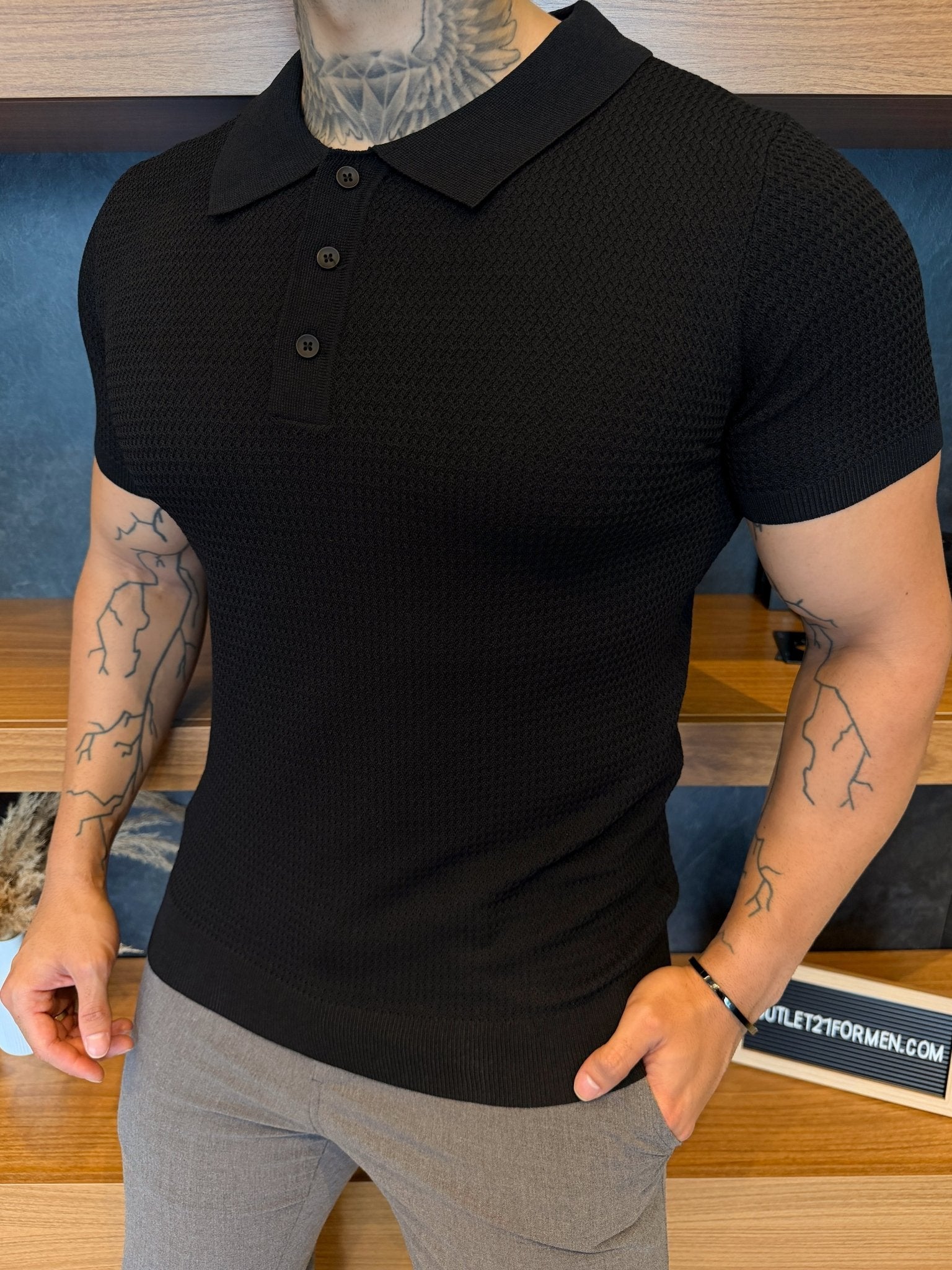 Polo Veneza Tricot - Preta